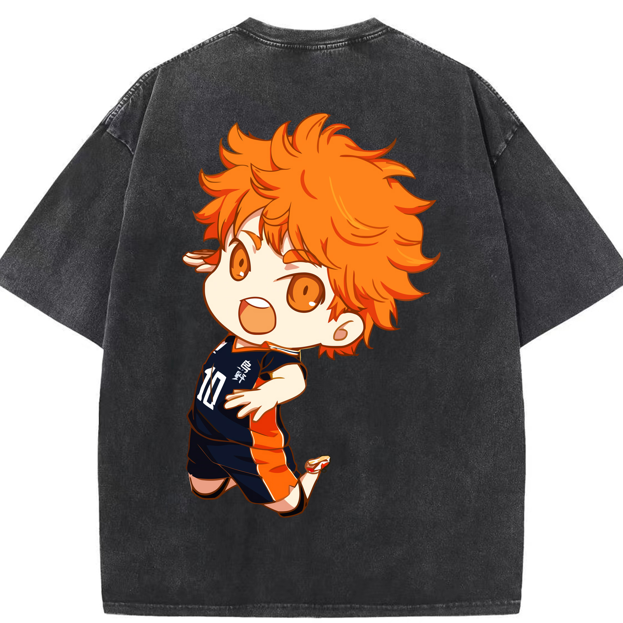 （画像用） ハイキュー!! Haikyu!! 綿100% ヴィンテージ風 半袖Tシャツ（背面プリント）