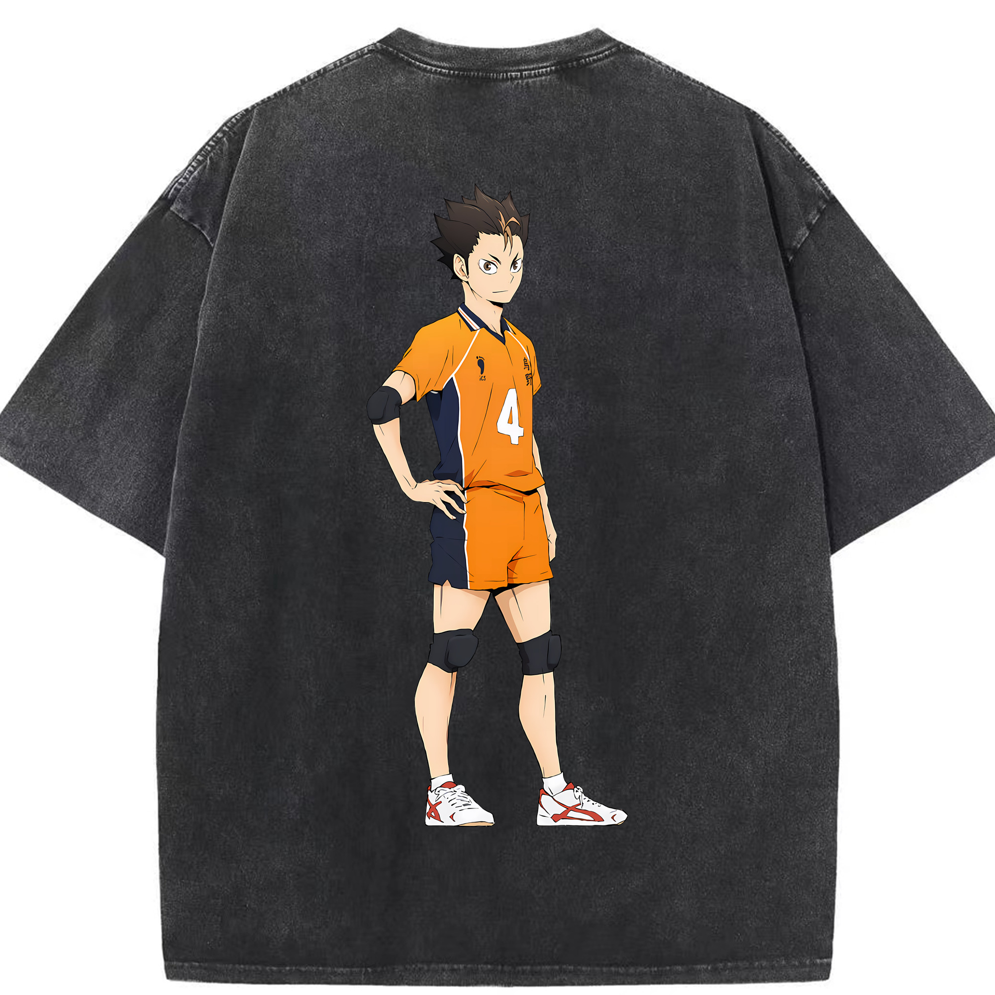 （画像用） ハイキュー!! Haikyu!! 綿100% ヴィンテージ風 半袖Tシャツ（背面プリント）