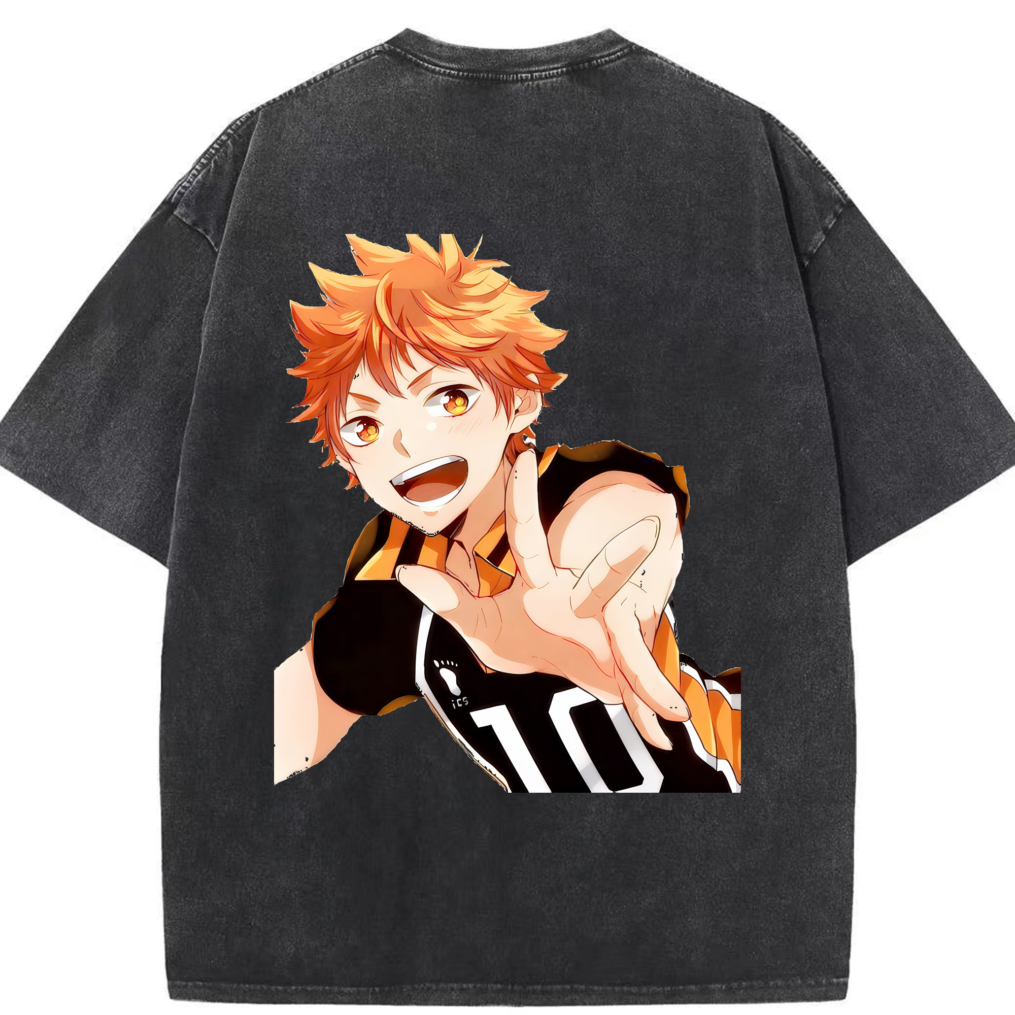 （画像用） ハイキュー!! Haikyu!! 綿100% ヴィンテージ風 半袖Tシャツ（背面プリント）