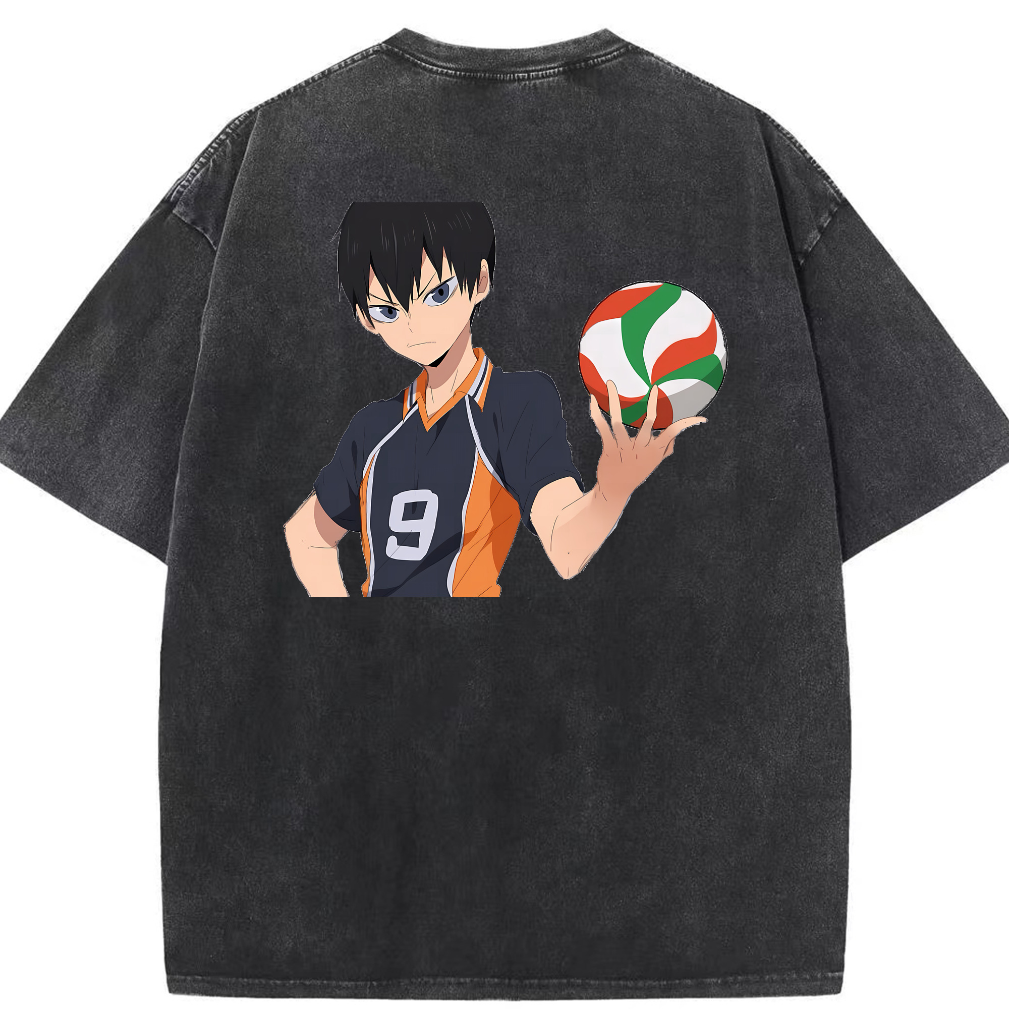 （画像用） ハイキュー!! Haikyu!! 綿100% ヴィンテージ風 半袖Tシャツ（背面プリント）