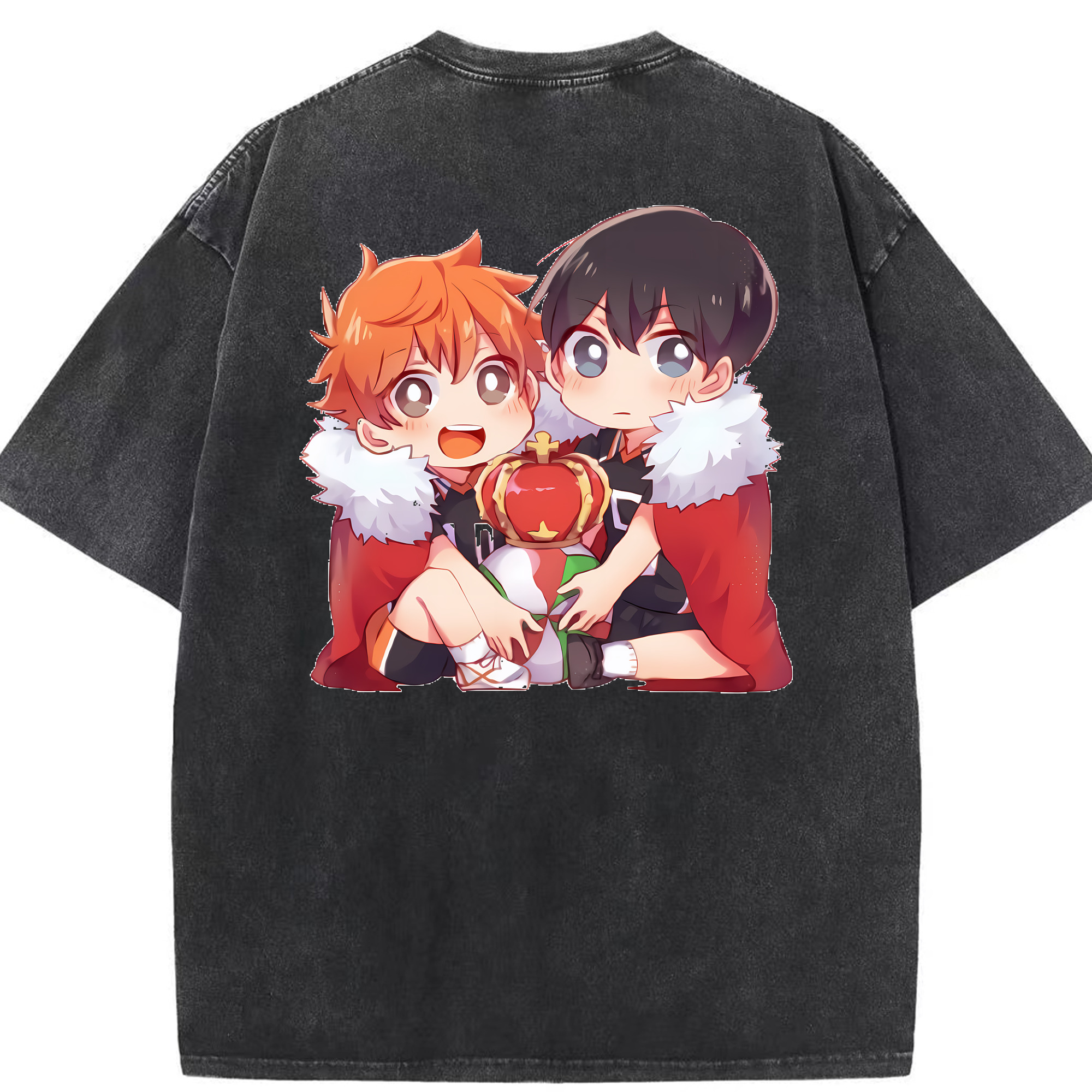 （画像用） ハイキュー!! Haikyu!! 綿100% ヴィンテージ風 半袖Tシャツ（背面プリント）
