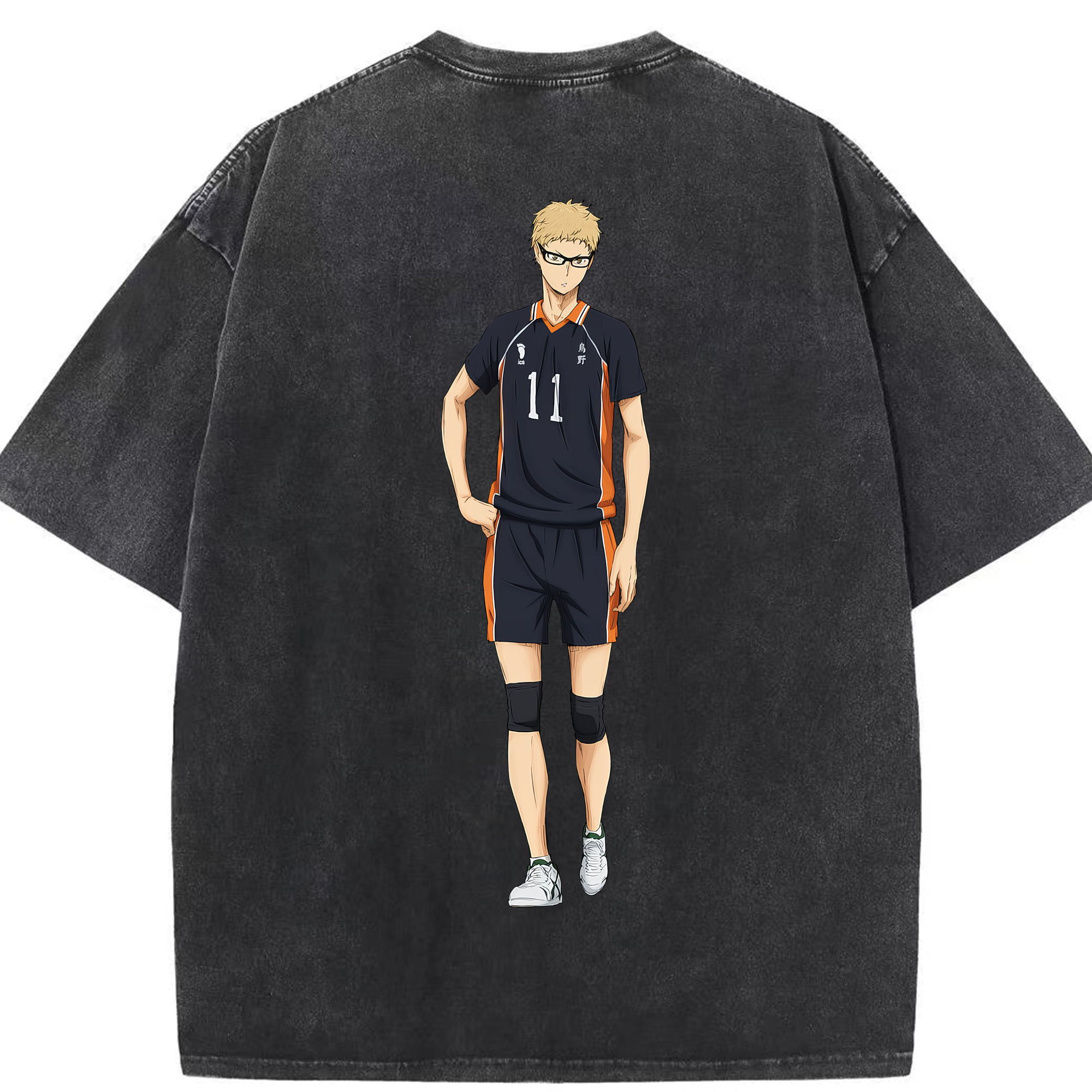 （画像用） ハイキュー!! Haikyu!! 綿100% ヴィンテージ風 半袖Tシャツ（背面プリント）