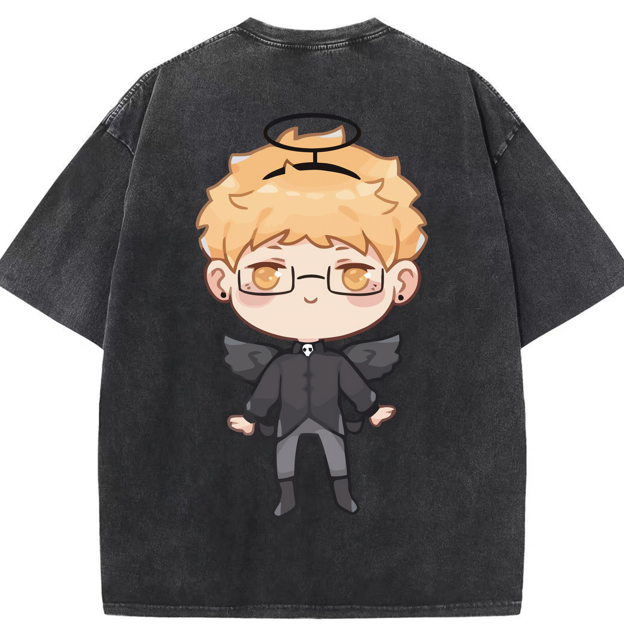 （画像用） ハイキュー!! Haikyu!! 綿100% ヴィンテージ風 半袖Tシャツ（背面プリント）