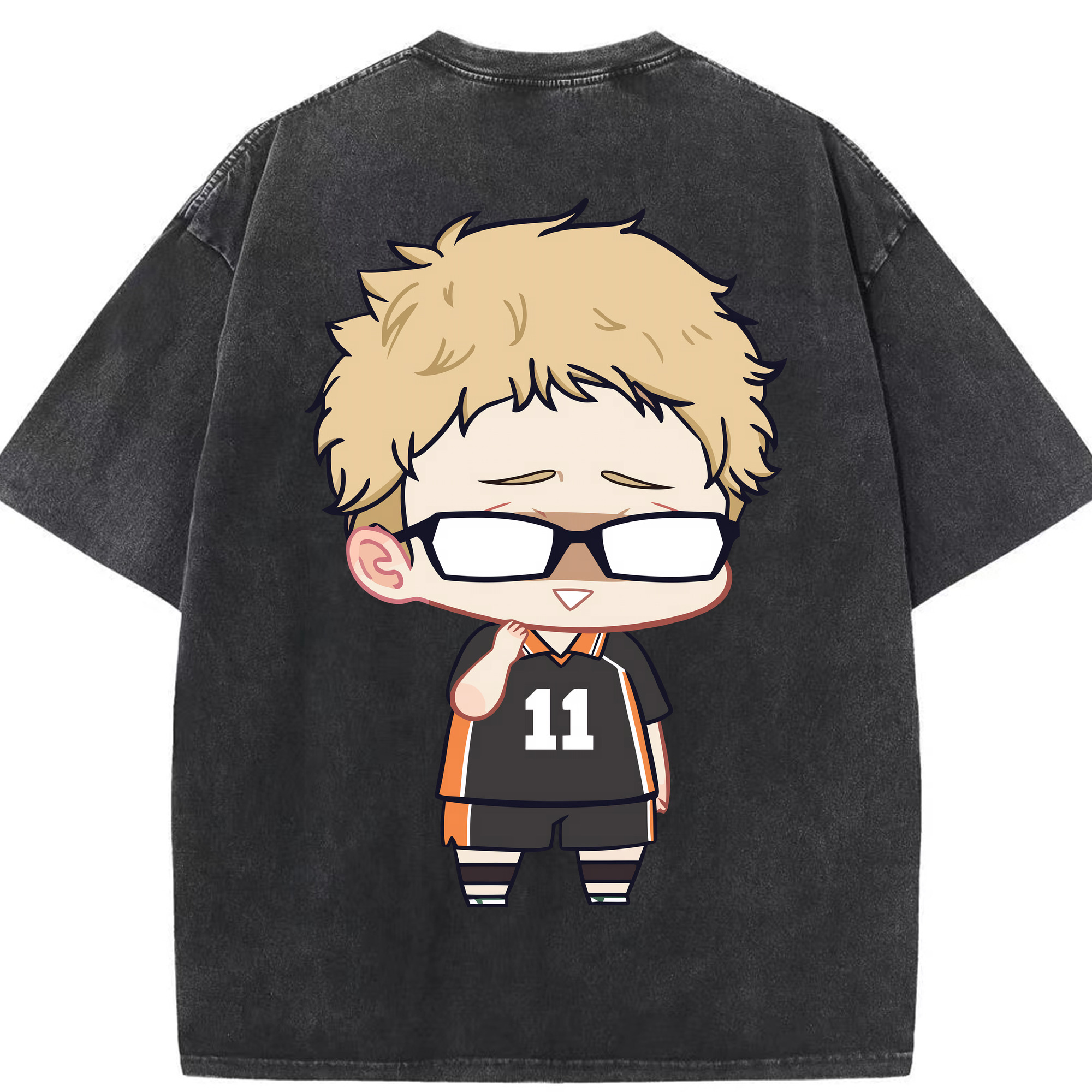 （画像用） ハイキュー!! Haikyu!! 綿100% ヴィンテージ風 半袖Tシャツ（背面プリント）