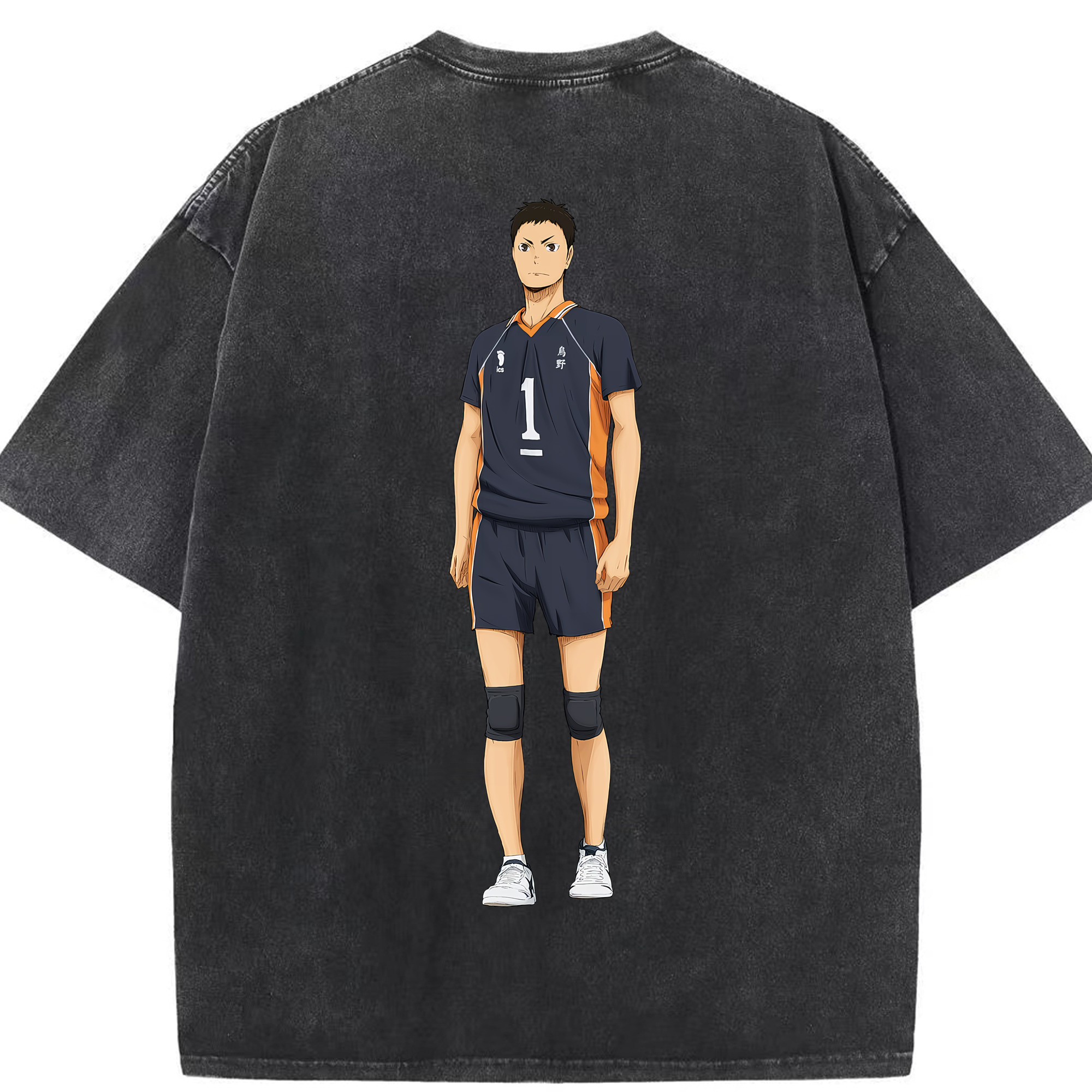 （画像用） ハイキュー!! Haikyu!! 綿100% ヴィンテージ風 半袖Tシャツ（背面プリント）