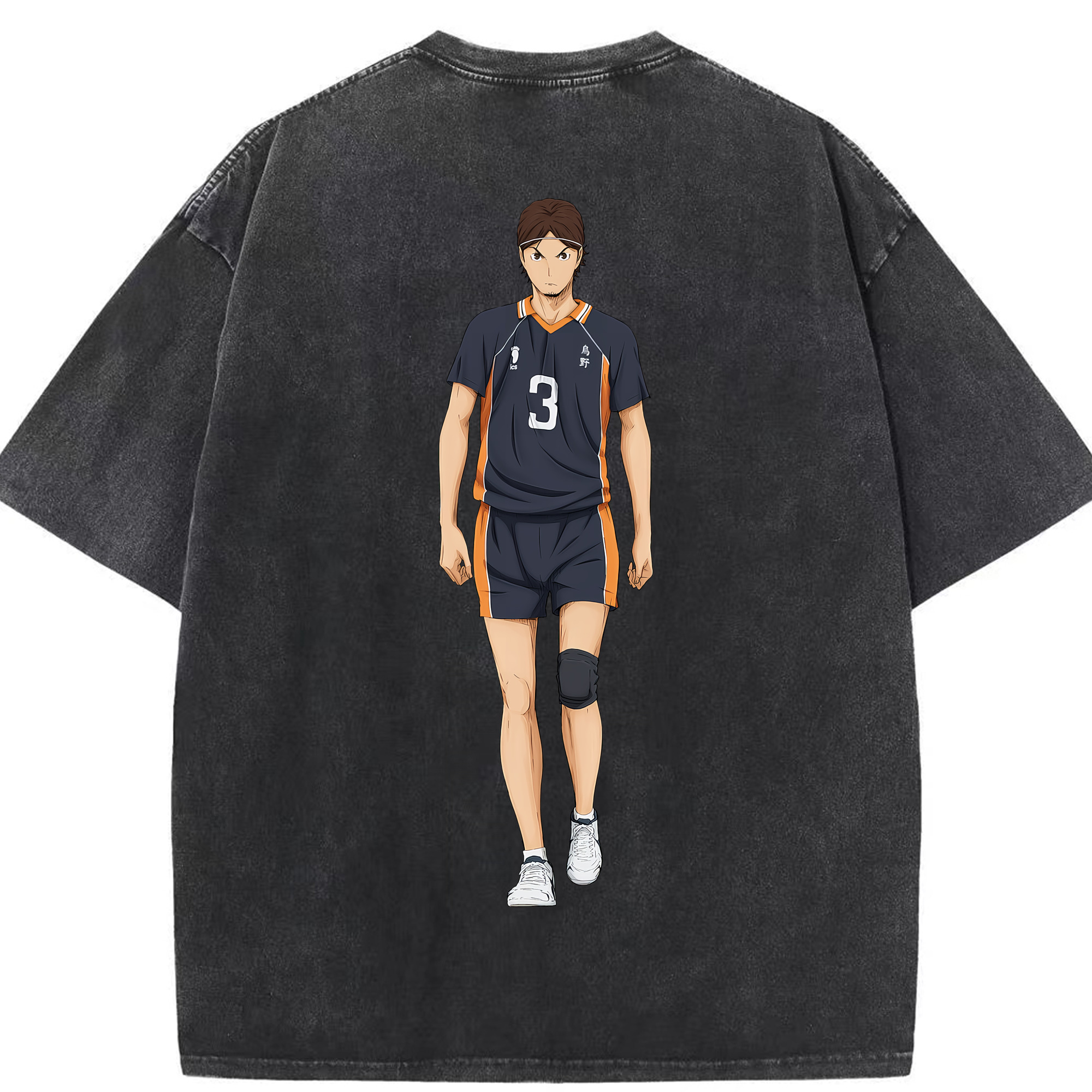 （画像用） ハイキュー!! Haikyu!! 綿100% ヴィンテージ風 半袖Tシャツ（背面プリント）