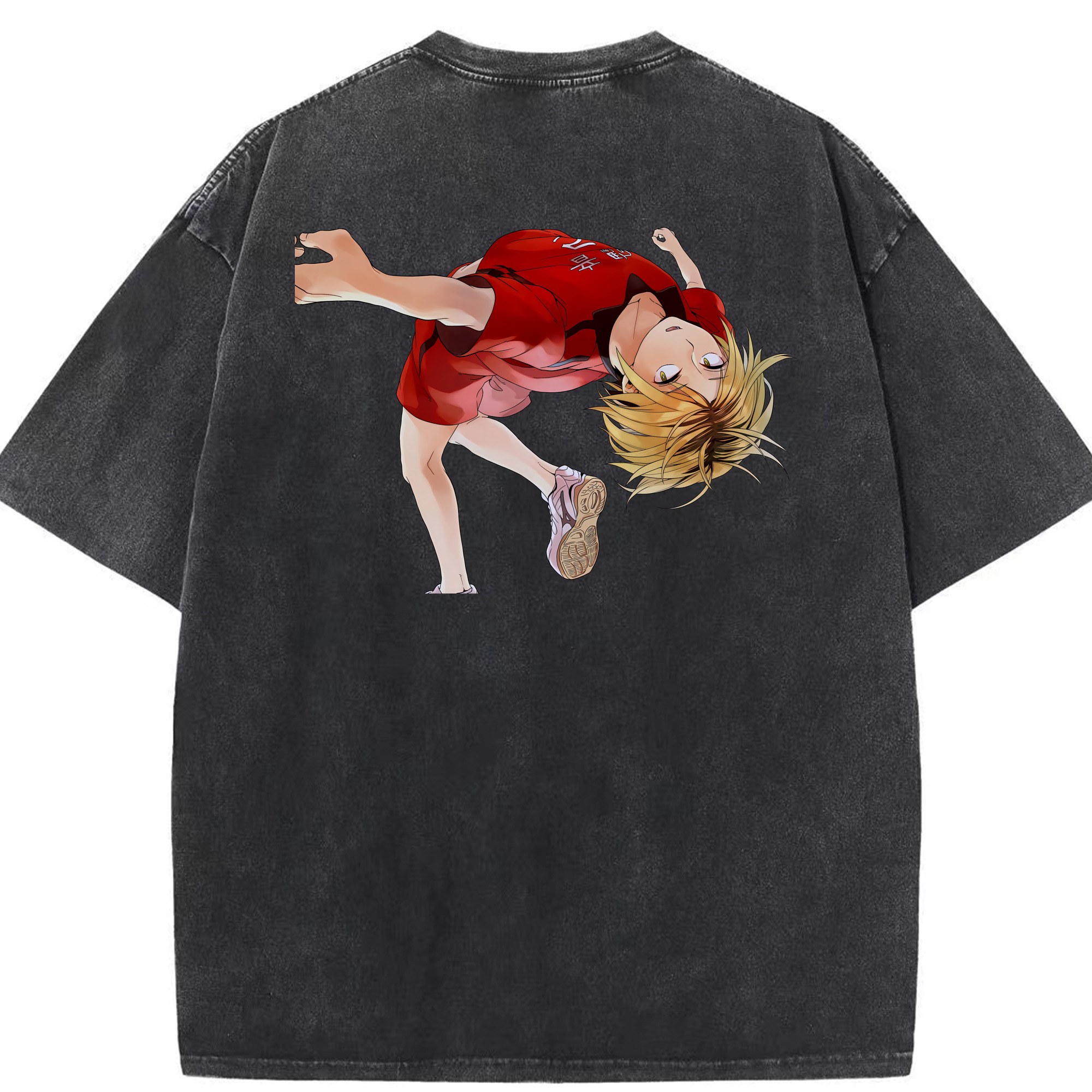 （画像用） ハイキュー!! Haikyu!! 綿100% ヴィンテージ風 半袖Tシャツ（背面プリント）