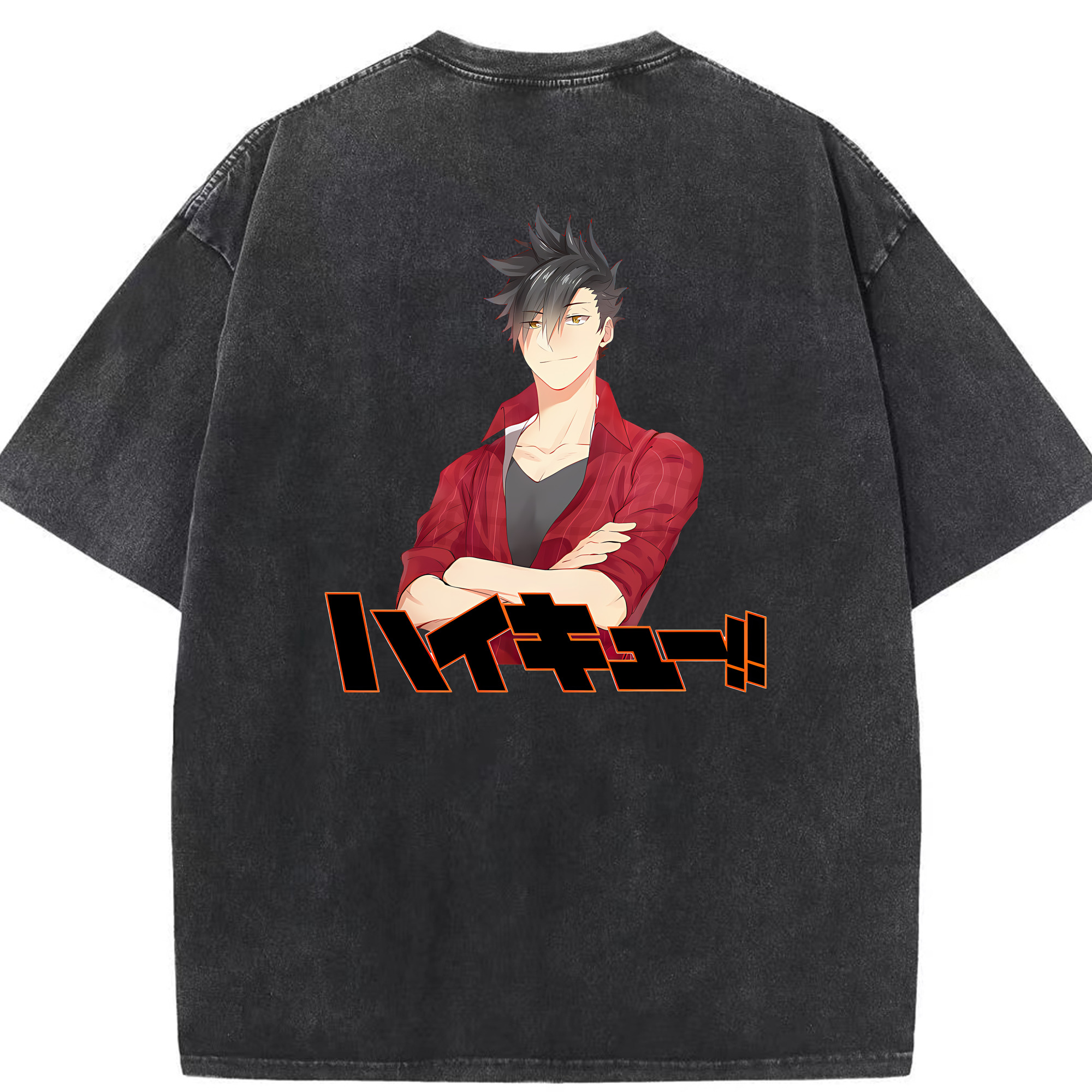 （画像用） ハイキュー!! Haikyu!! 綿100% ヴィンテージ風 半袖Tシャツ（背面プリント）