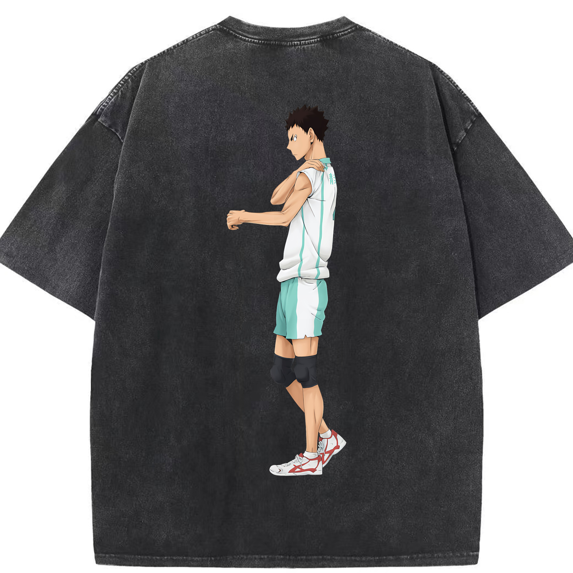 （画像用） ハイキュー!! Haikyu!! 綿100% ヴィンテージ風 半袖Tシャツ（背面プリント）
