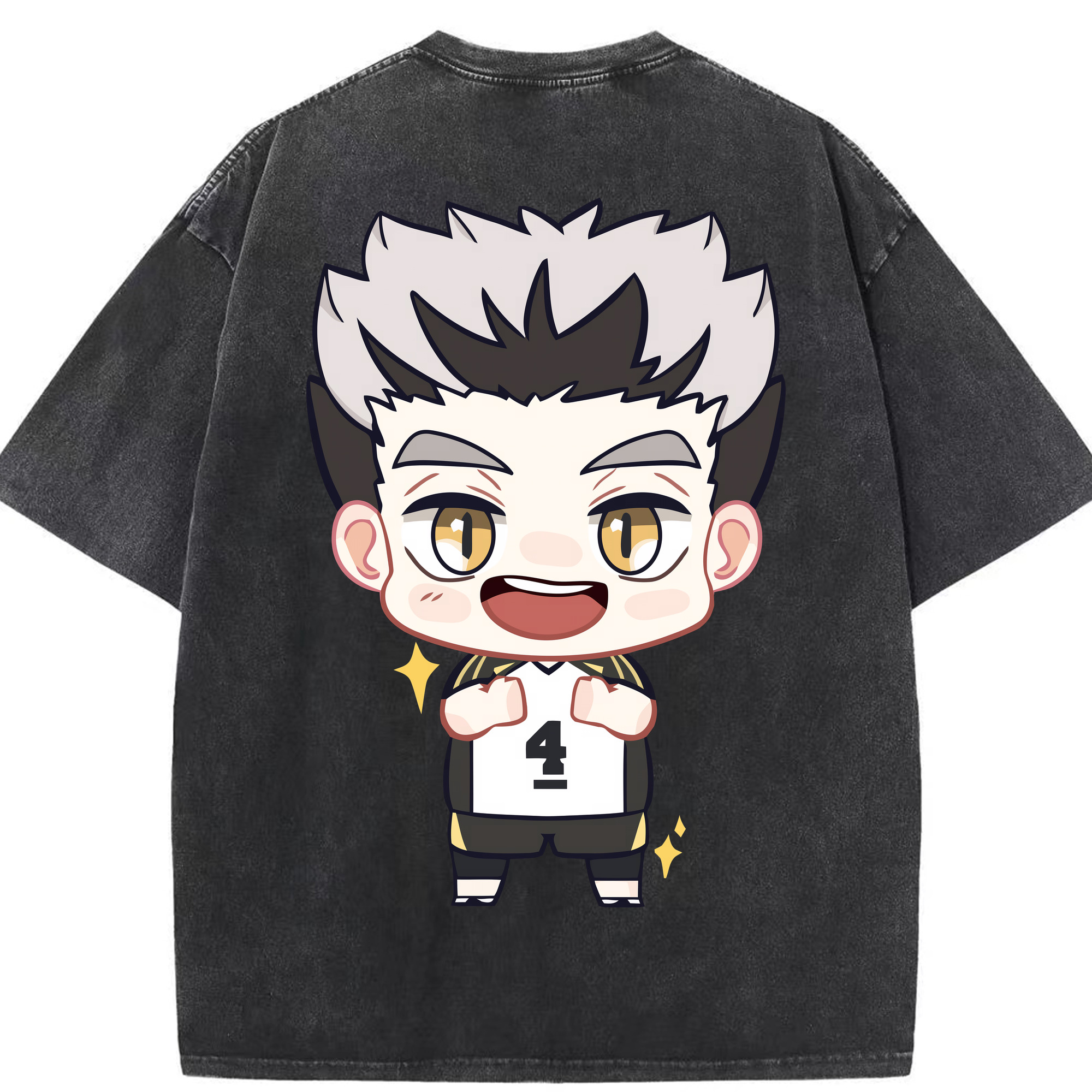 （画像用） ハイキュー!! Haikyu!! 綿100% ヴィンテージ風 半袖Tシャツ（背面プリント）