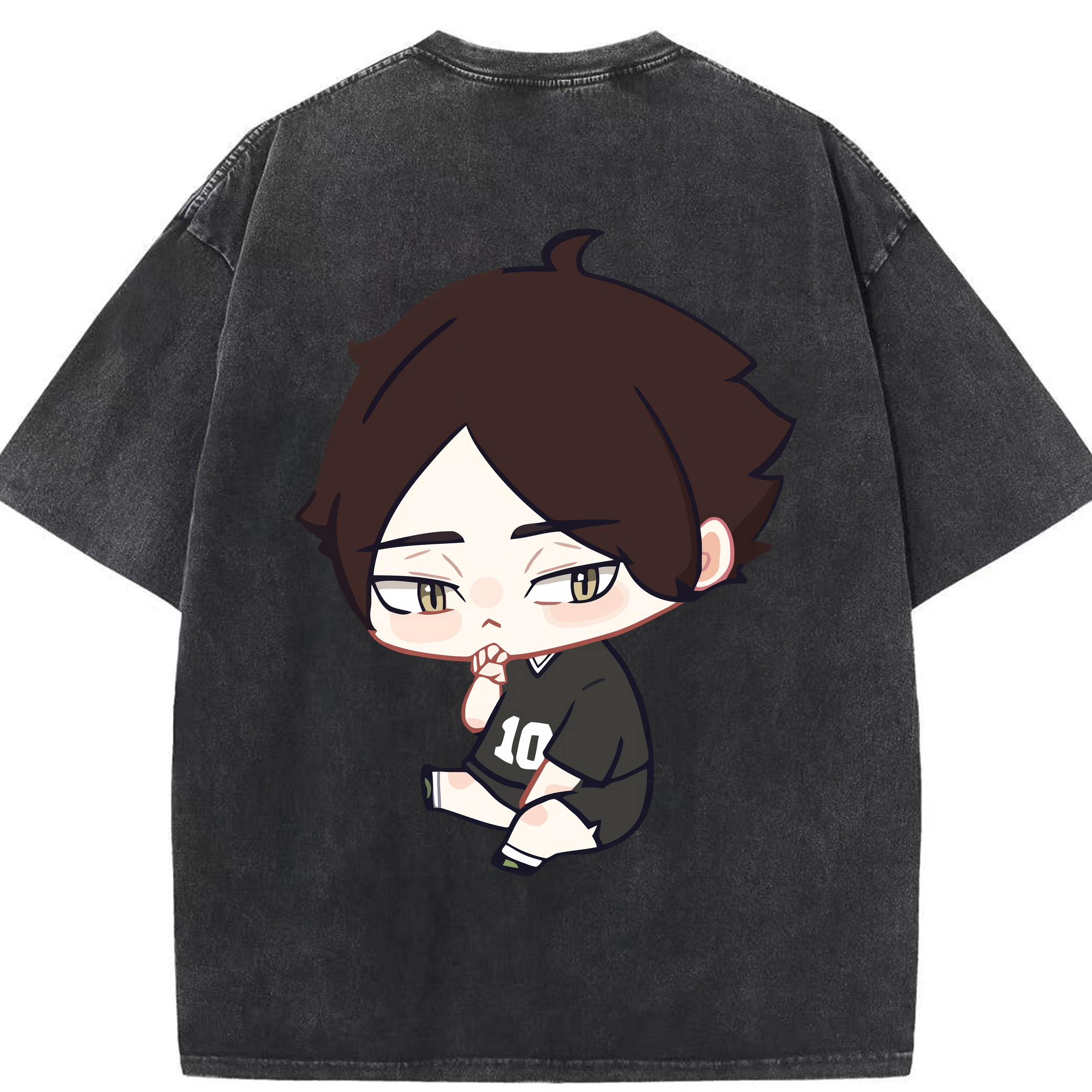 （画像用） ハイキュー!! Haikyu!! 綿100% ヴィンテージ風 半袖Tシャツ（背面プリント）