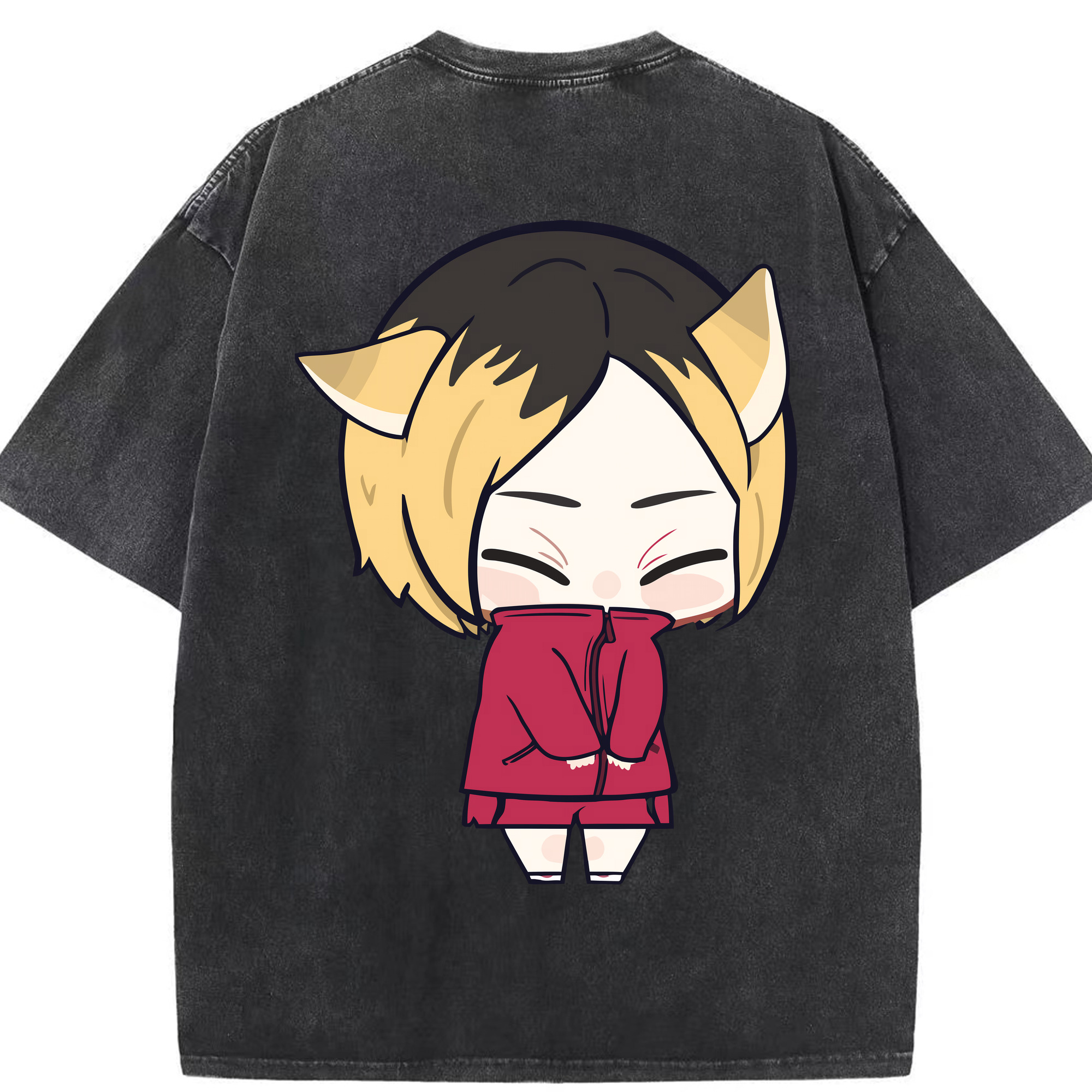 （画像用） ハイキュー!! Haikyu!! 綿100% ヴィンテージ風 半袖Tシャツ（背面プリント）