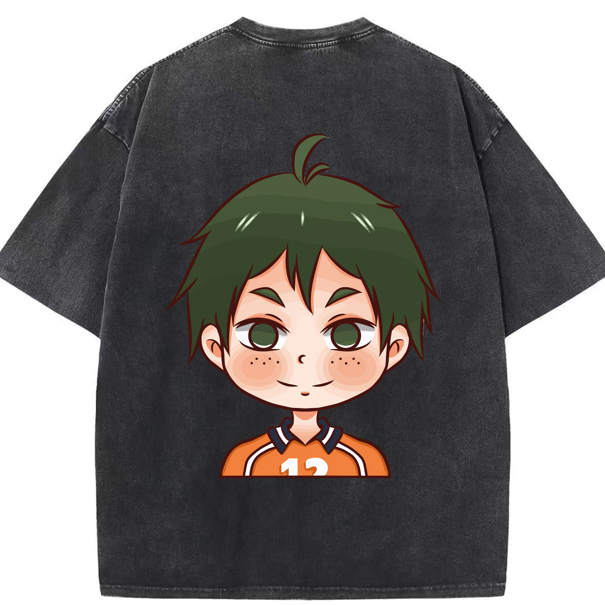 （画像用） ハイキュー!! Haikyu!! 綿100% ヴィンテージ風 半袖Tシャツ（背面プリント）