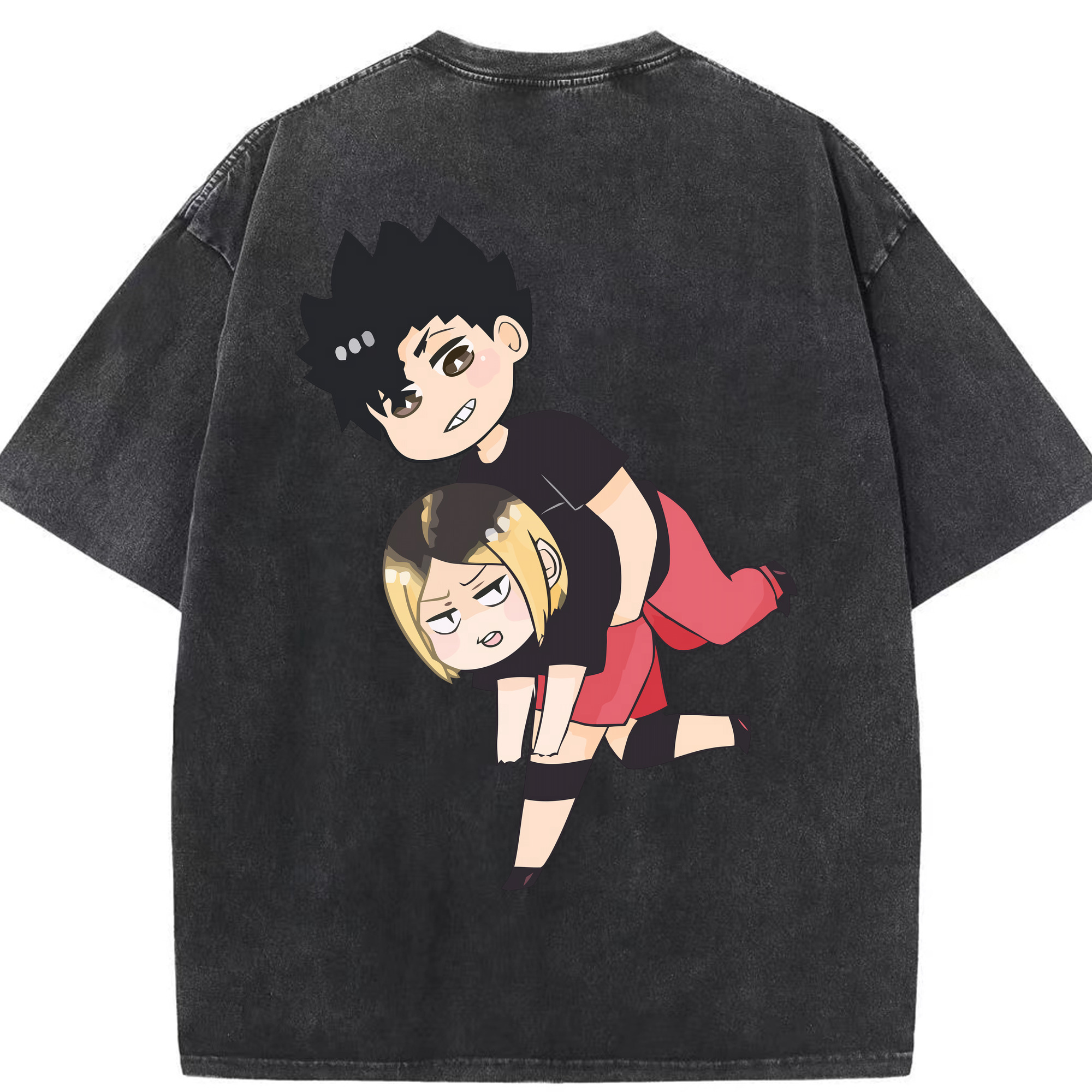 （画像用） ハイキュー!! Haikyu!! 綿100% ヴィンテージ風 半袖Tシャツ（背面プリント）
