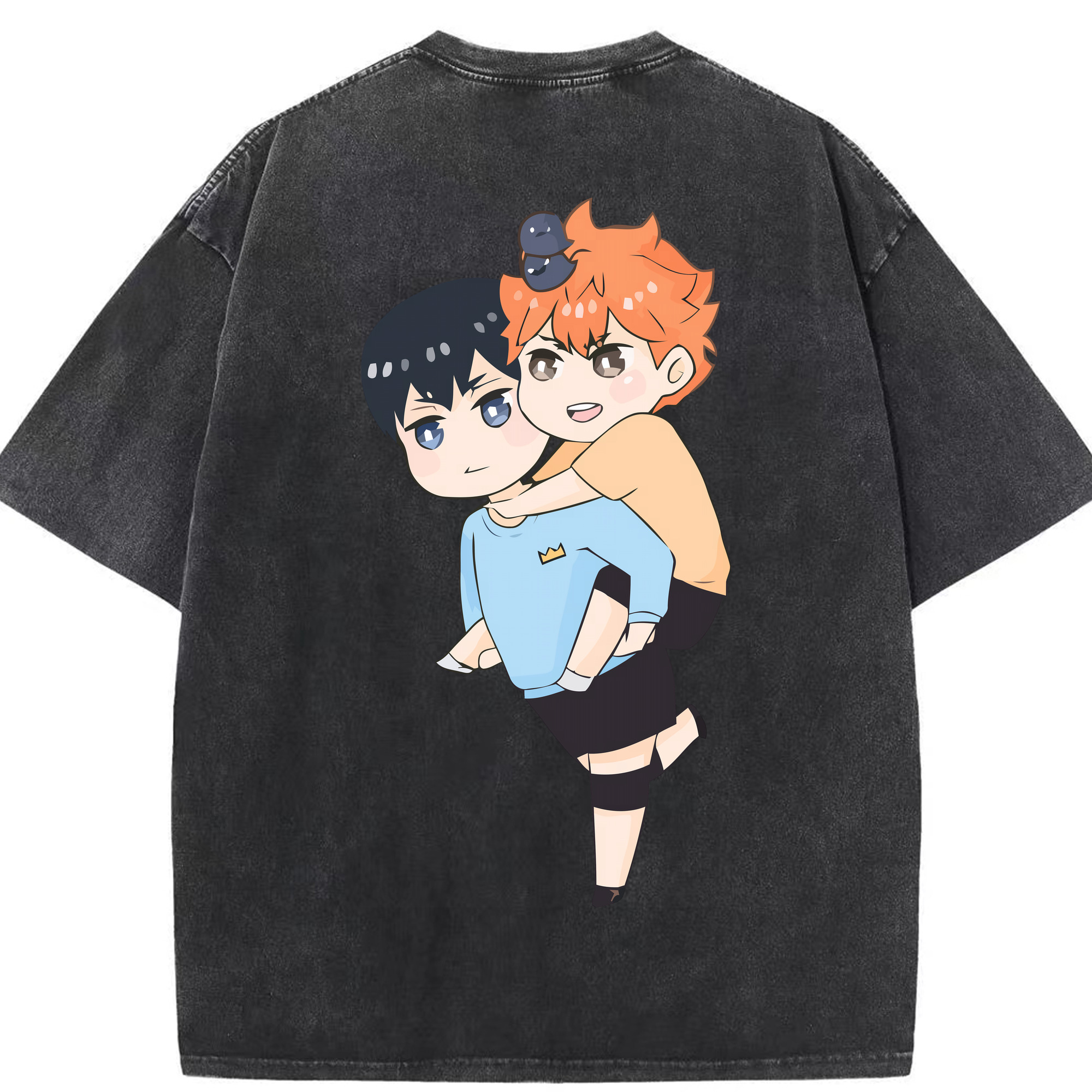 （画像用） ハイキュー!! Haikyu!! 綿100% ヴィンテージ風 半袖Tシャツ（背面プリント）