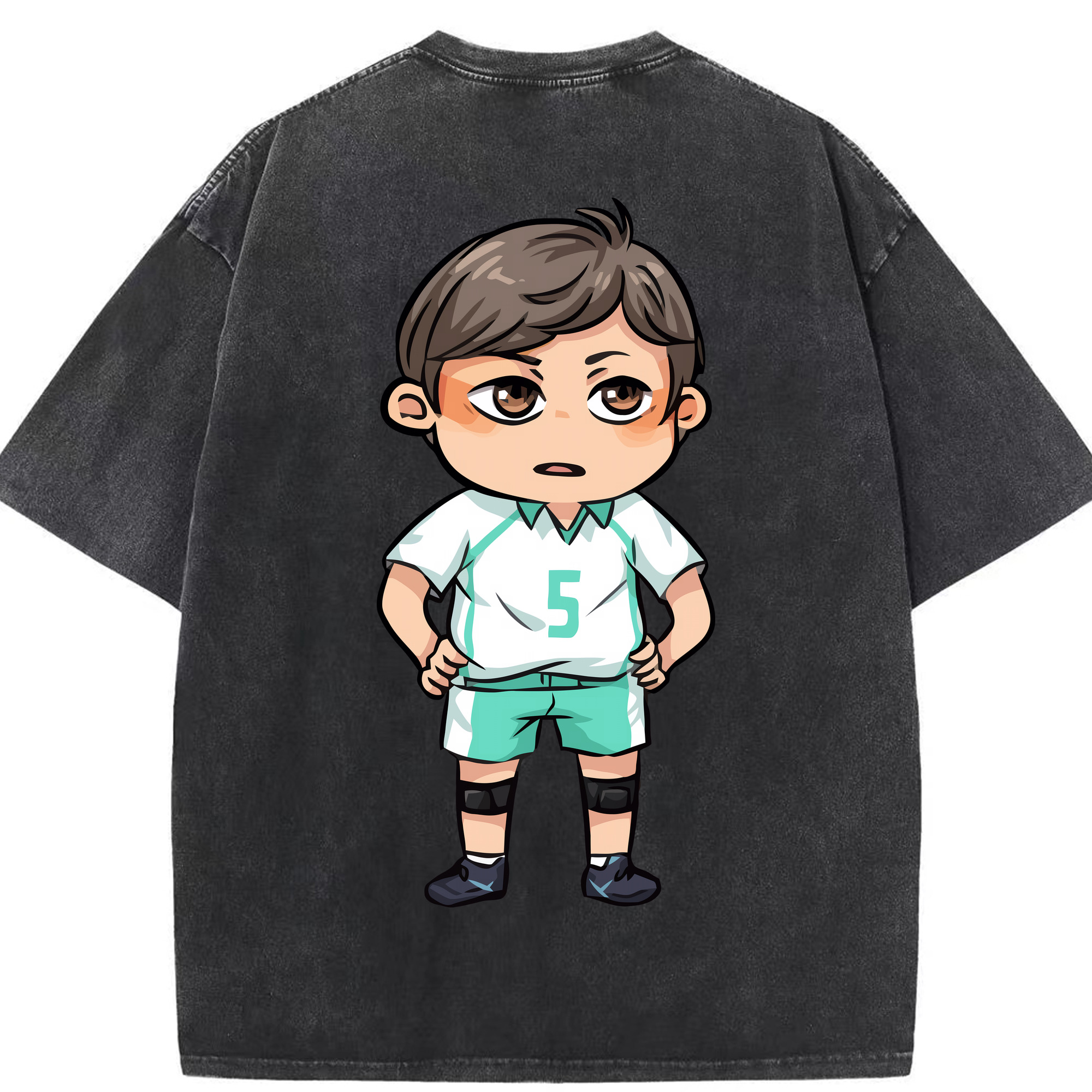 （画像用） ハイキュー!! Haikyu!! 綿100% ヴィンテージ風 半袖Tシャツ（背面プリント）