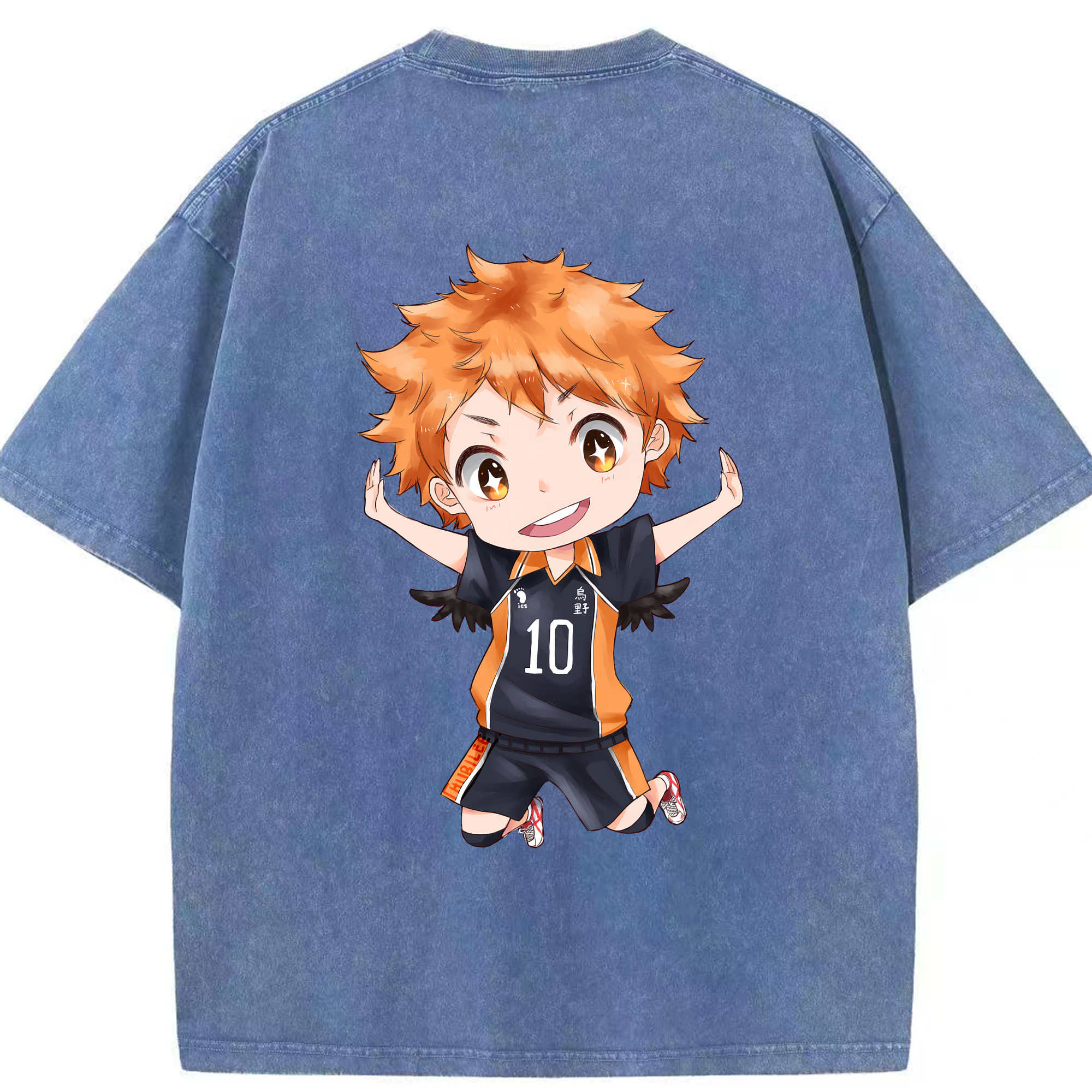 （画像用） ハイキュー!! Haikyu!! 綿100% ヴィンテージ風 半袖Tシャツ（背面プリント）