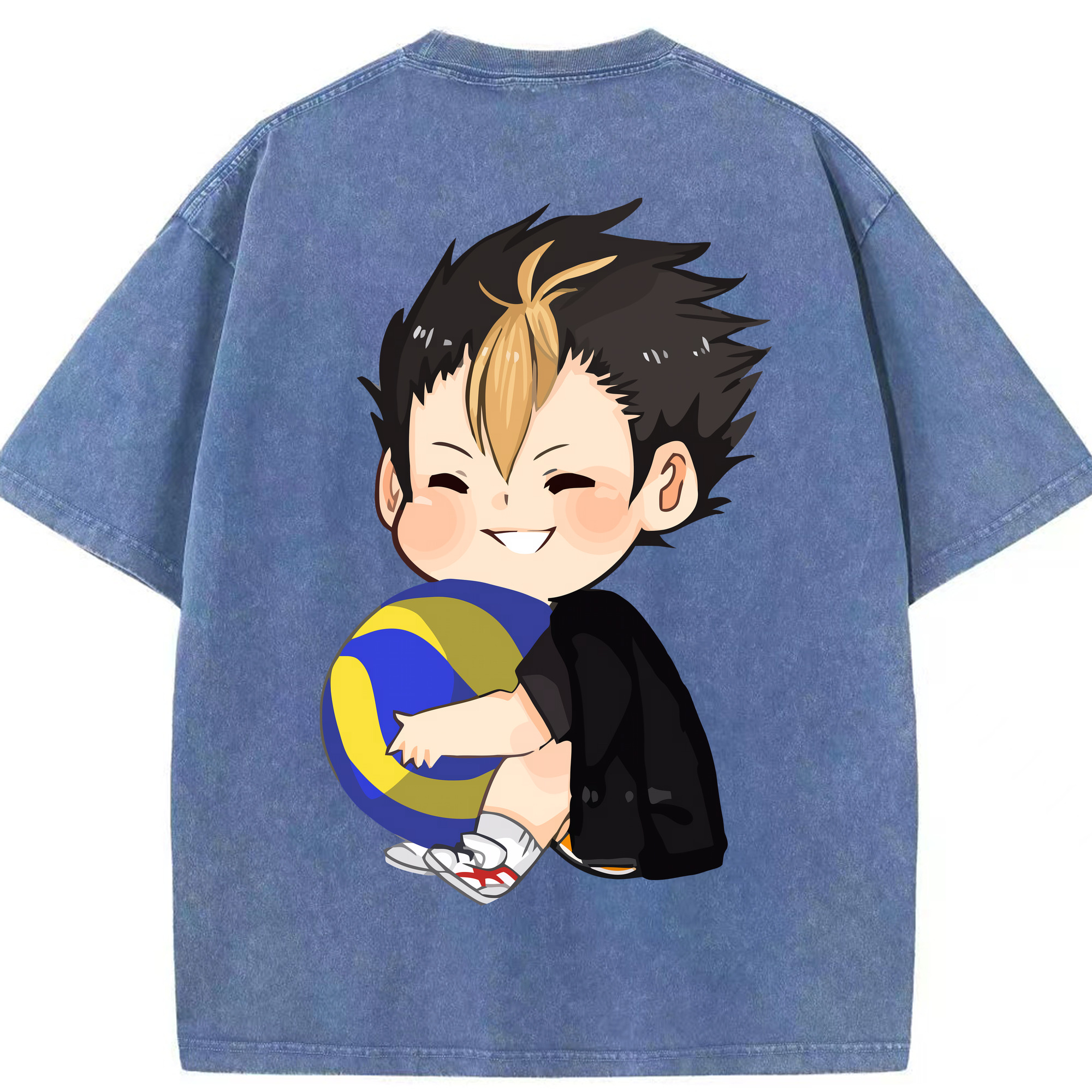 （画像用） ハイキュー!! Haikyu!! 綿100% ヴィンテージ風 半袖Tシャツ（背面プリント）
