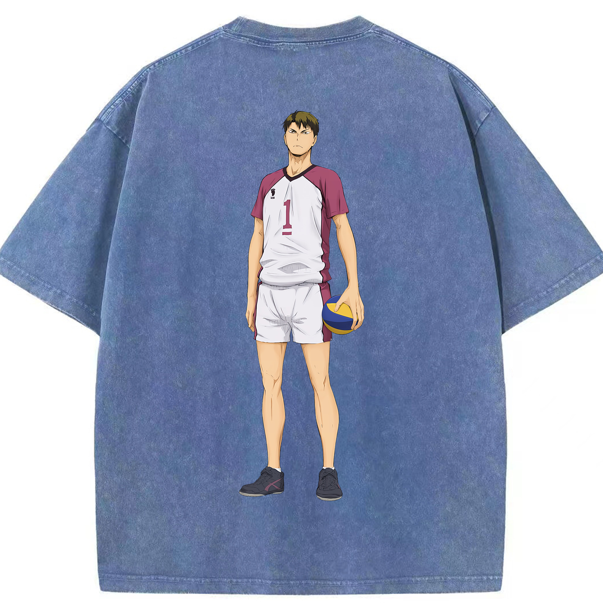 （画像用） ハイキュー!! Haikyu!! 綿100% ヴィンテージ風 半袖Tシャツ（背面プリント）