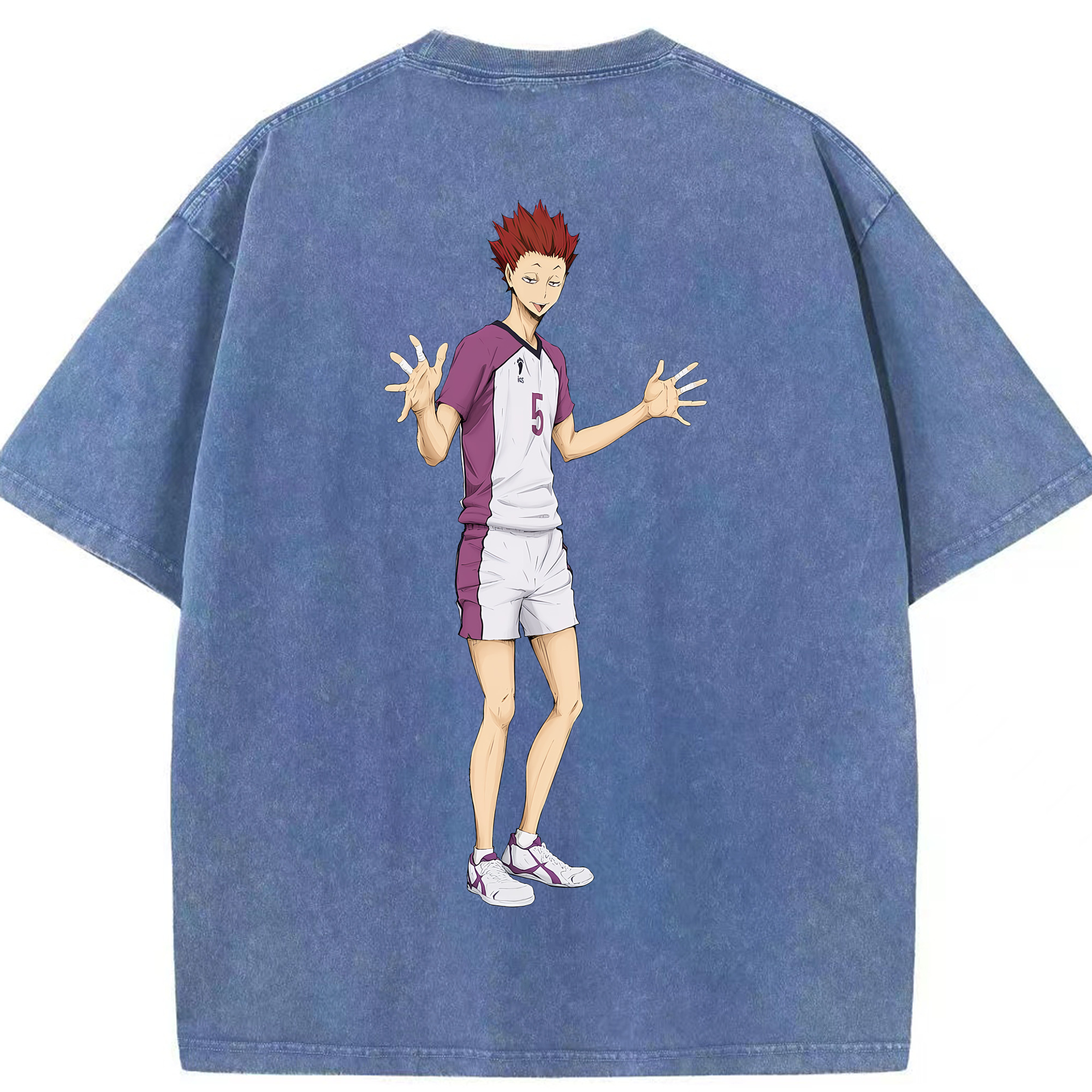 （画像用） ハイキュー!! Haikyu!! 綿100% ヴィンテージ風 半袖Tシャツ（背面プリント）