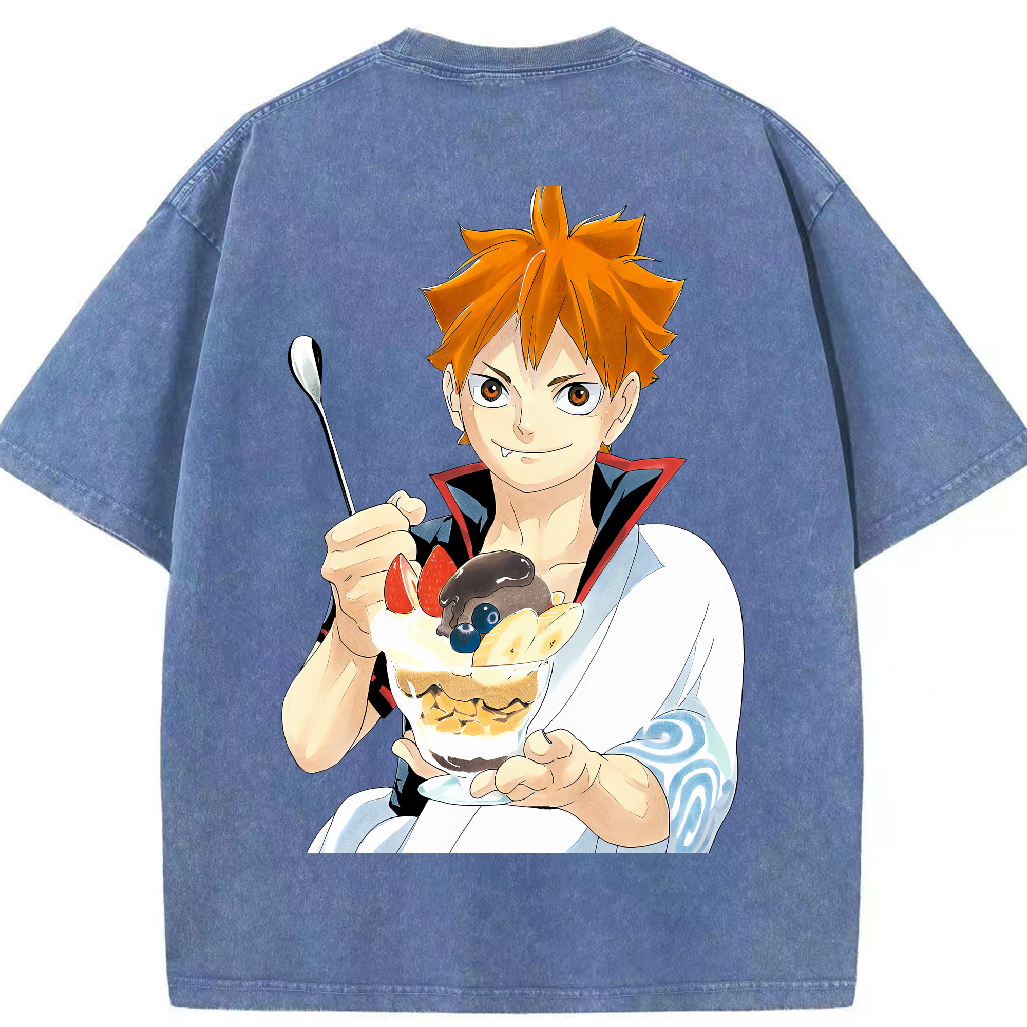 （画像用） ハイキュー!! Haikyu!! 綿100% ヴィンテージ風 半袖Tシャツ（背面プリント）
