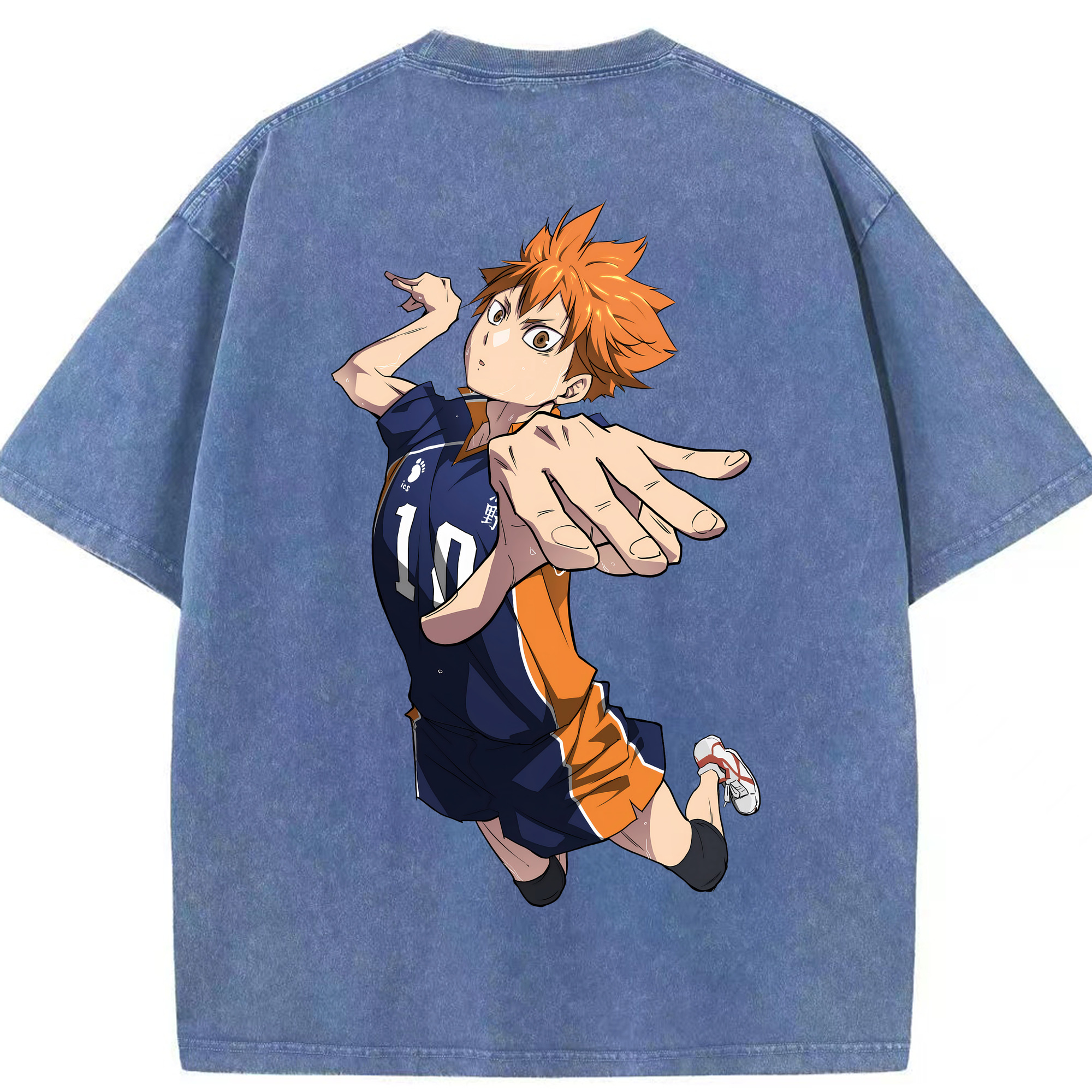（画像用） ハイキュー!! Haikyu!! 綿100% ヴィンテージ風 半袖Tシャツ（背面プリント）