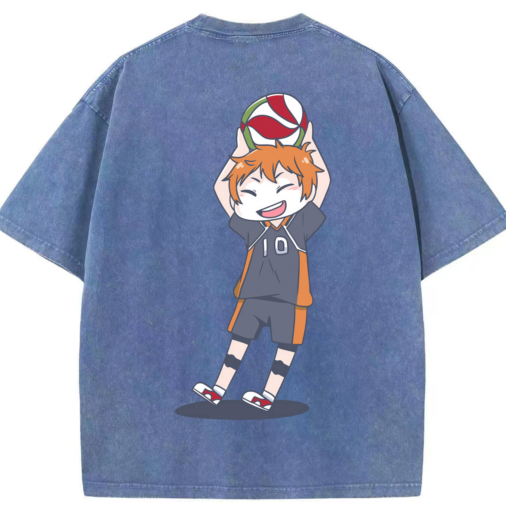 （画像用） ハイキュー!! Haikyu!! 綿100% ヴィンテージ風 半袖Tシャツ（背面プリント）