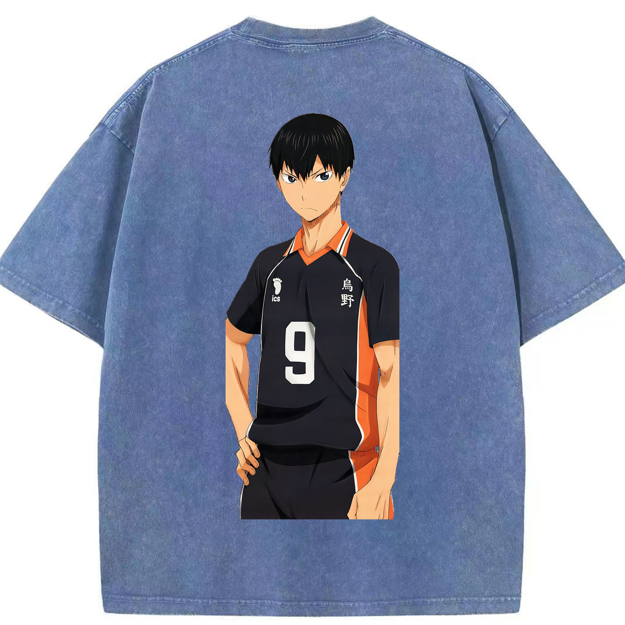 （画像用） ハイキュー!! Haikyu!! 綿100% ヴィンテージ風 半袖Tシャツ（背面プリント）