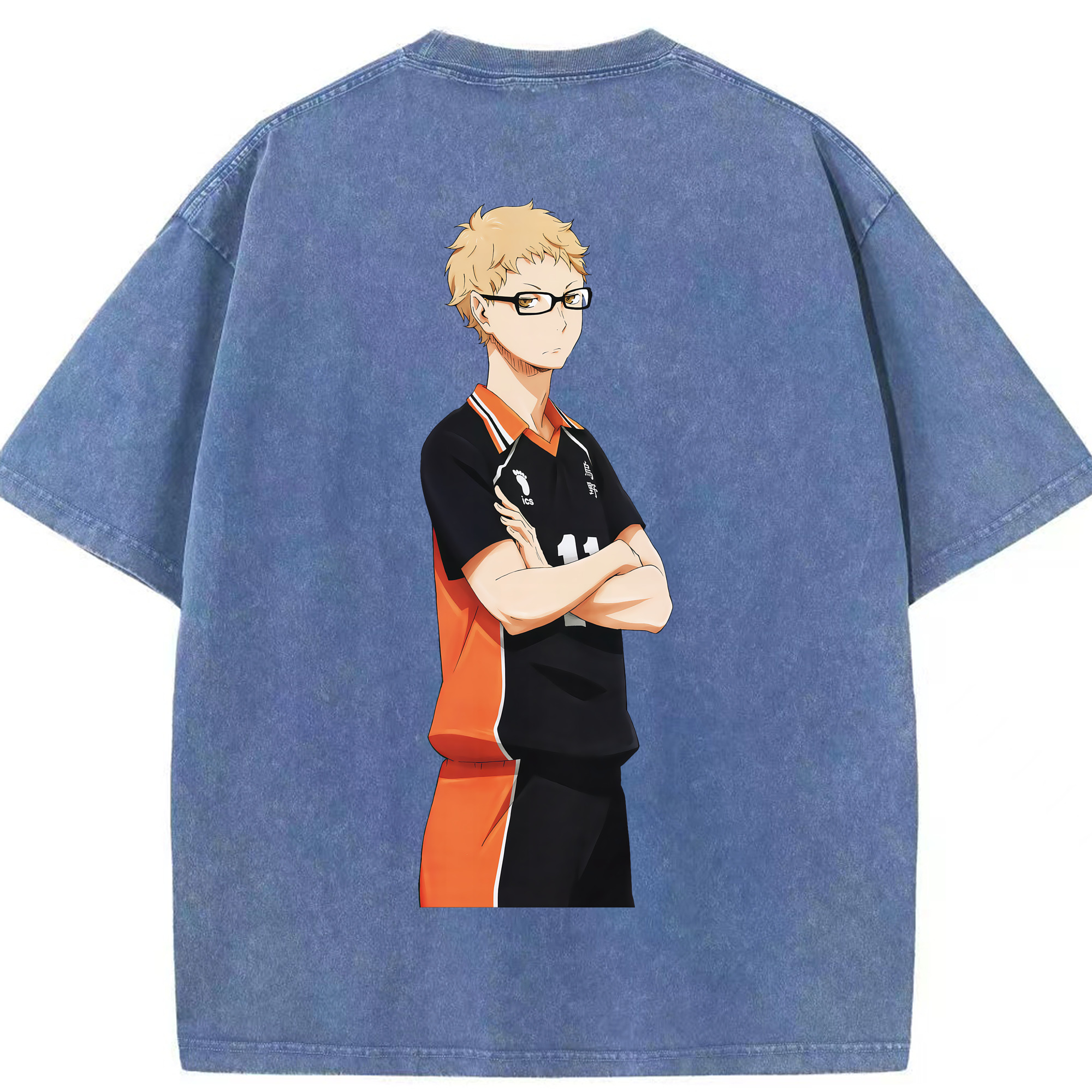 （画像用） ハイキュー!! Haikyu!! 綿100% ヴィンテージ風 半袖Tシャツ（背面プリント）