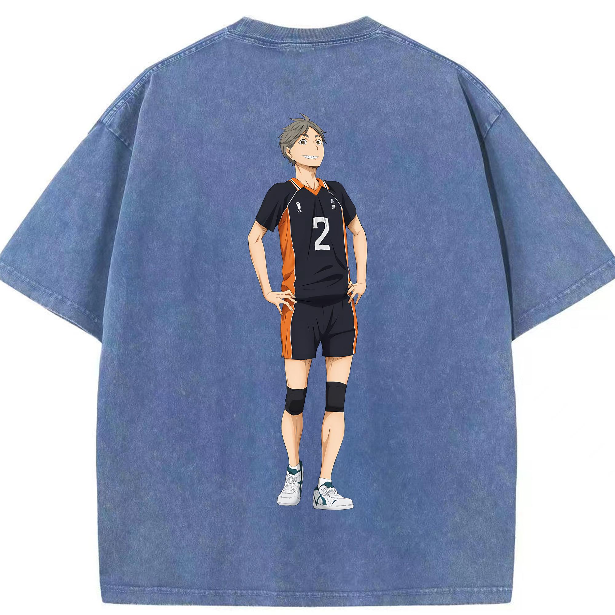 （画像用） ハイキュー!! Haikyu!! 綿100% ヴィンテージ風 半袖Tシャツ（背面プリント）