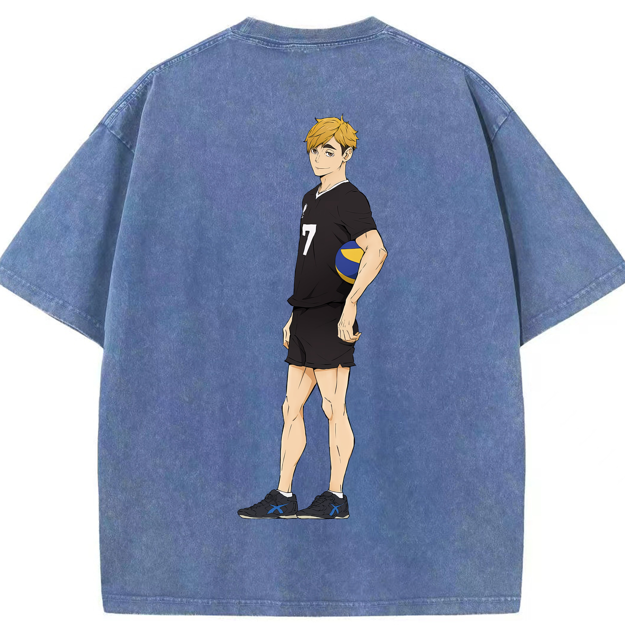 （画像用） ハイキュー!! Haikyu!! 綿100% ヴィンテージ風 半袖Tシャツ（背面プリント）