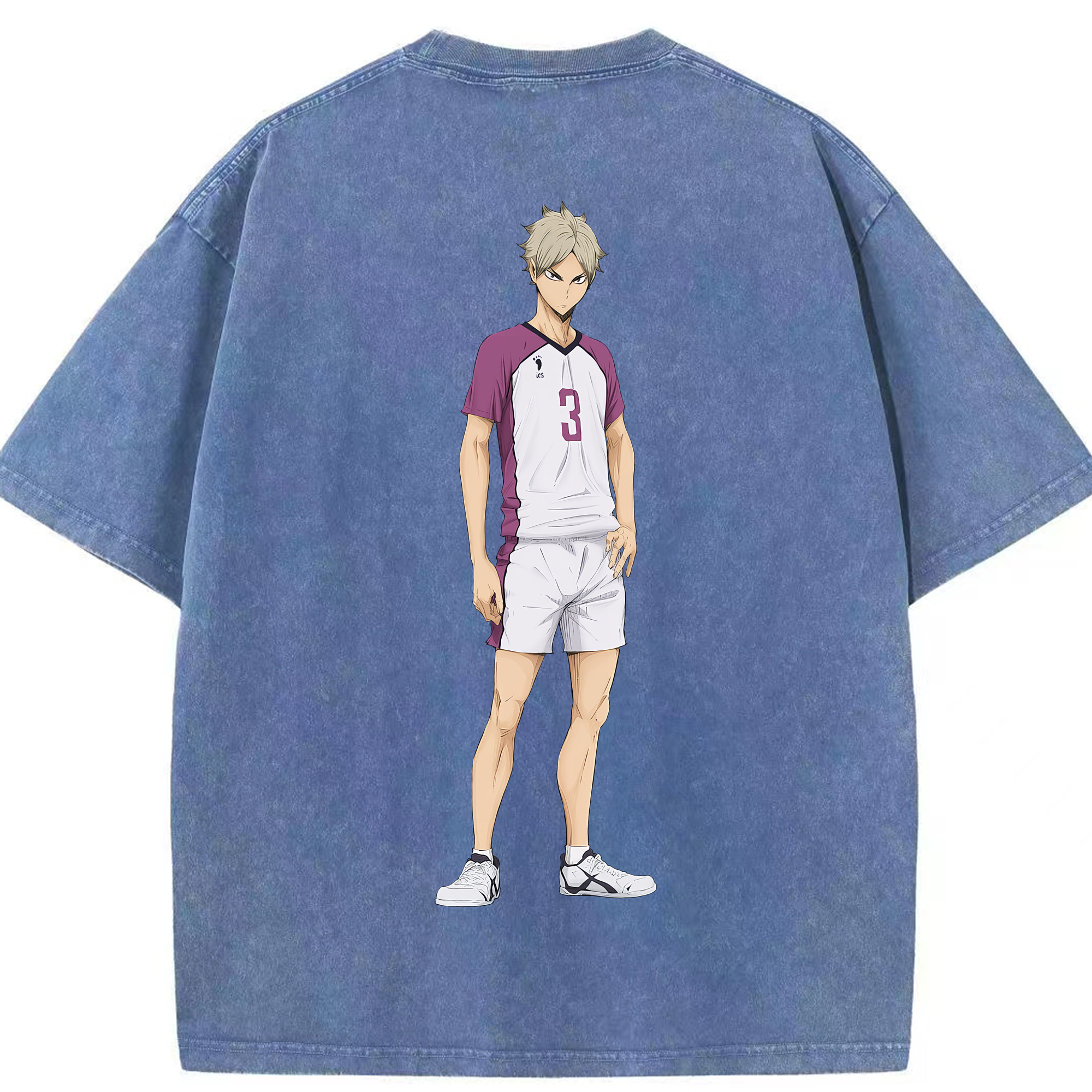 （画像用） ハイキュー!! Haikyu!! 綿100% ヴィンテージ風 半袖Tシャツ（背面プリント）