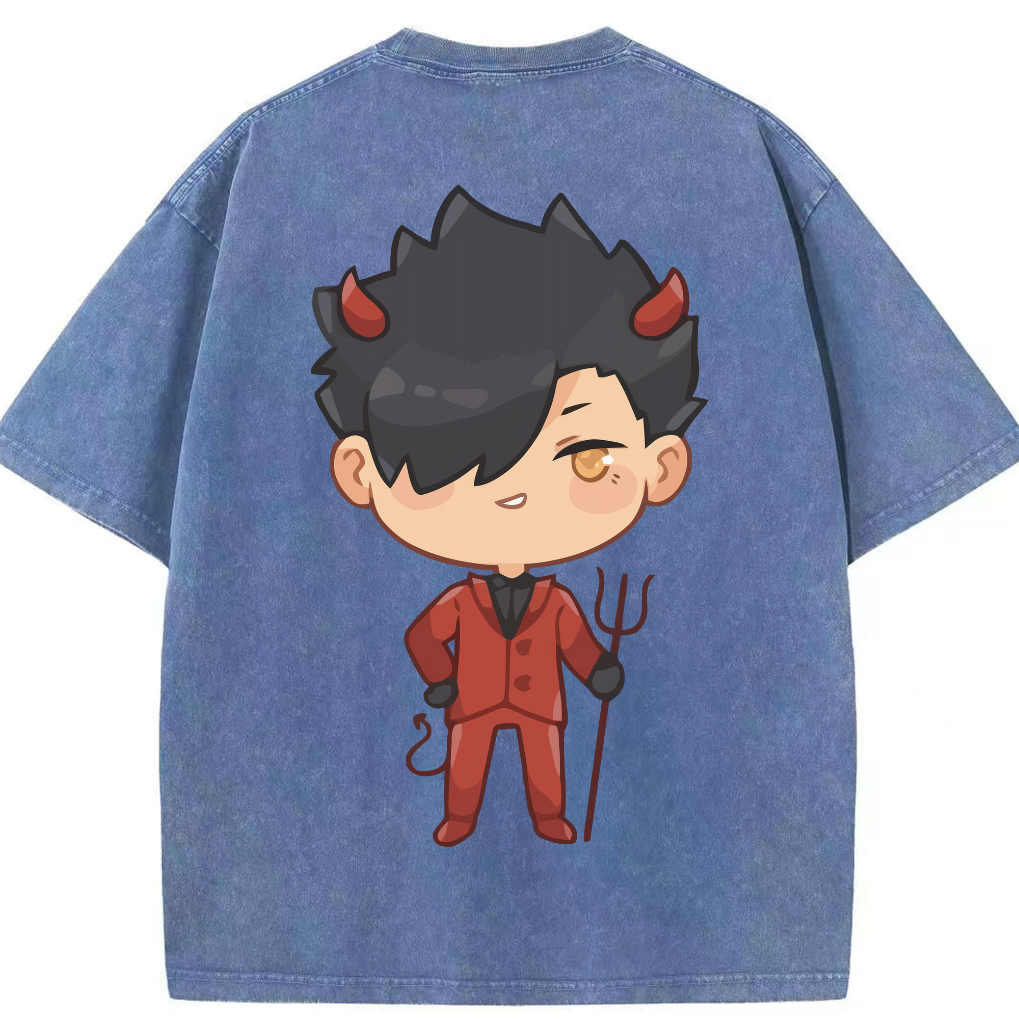 （画像用） ハイキュー!! Haikyu!! 綿100% ヴィンテージ風 半袖Tシャツ（背面プリント）