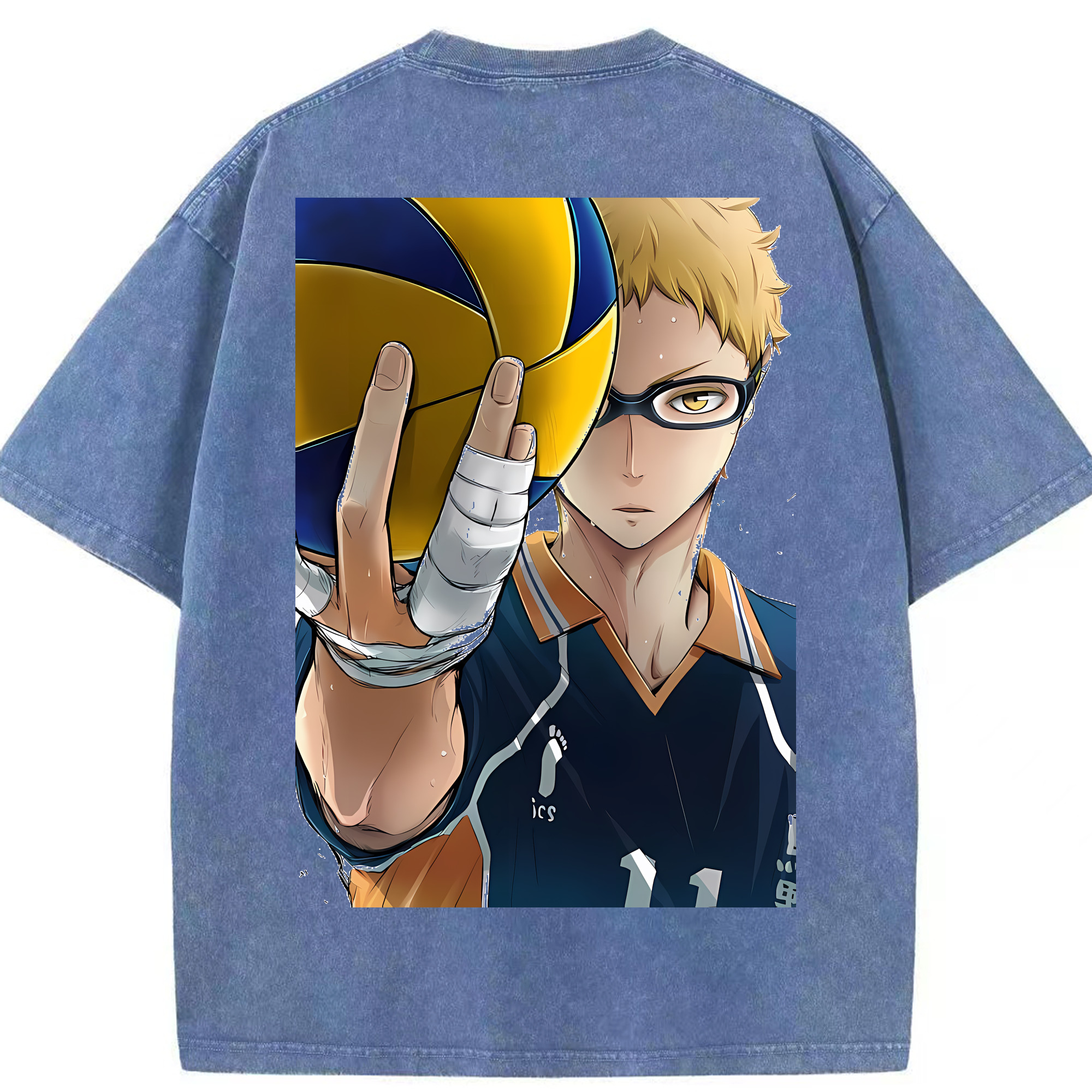 （画像用） ハイキュー!! Haikyu!! 綿100% ヴィンテージ風 半袖Tシャツ（背面プリント）