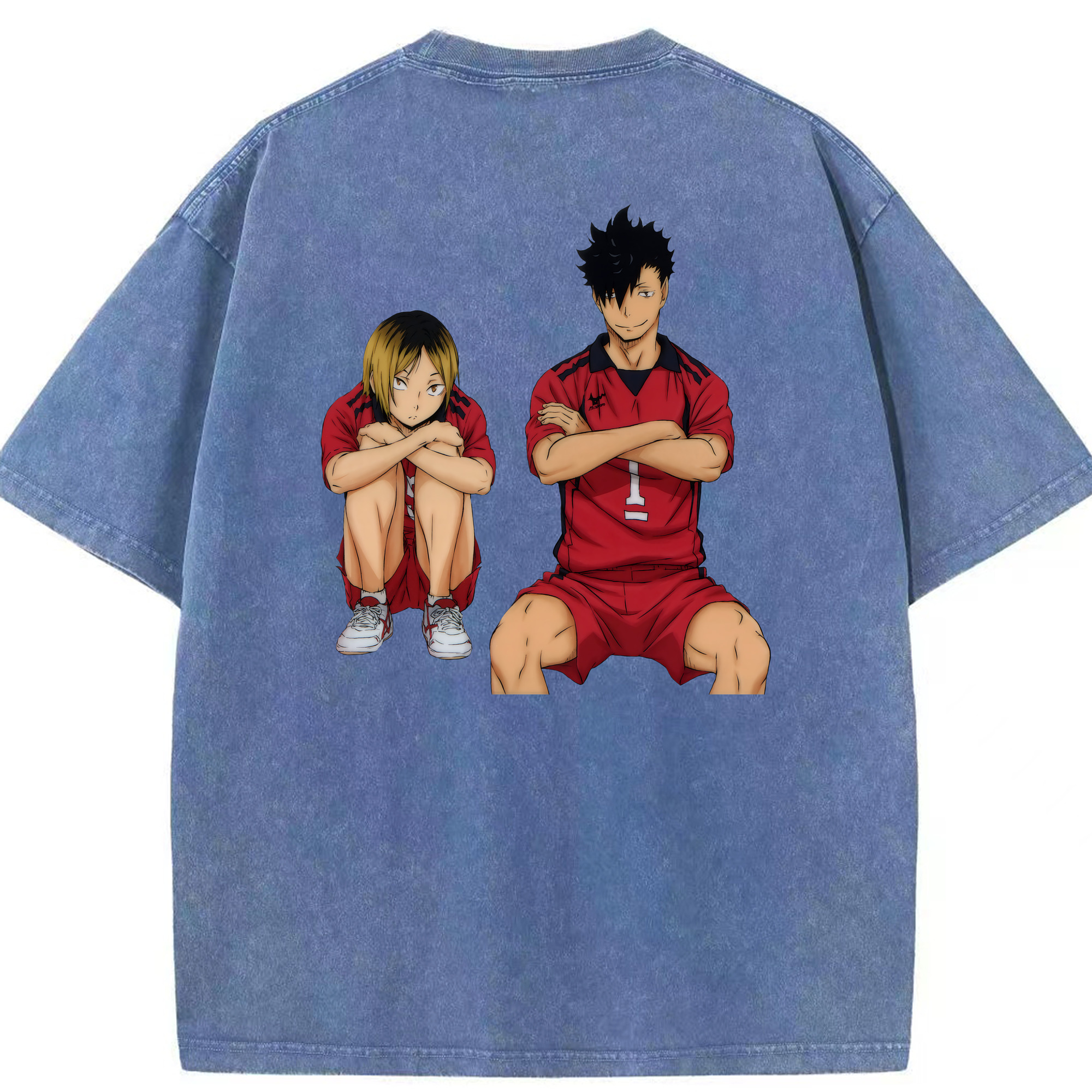 （画像用） ハイキュー!! Haikyu!! 綿100% ヴィンテージ風 半袖Tシャツ（背面プリント）