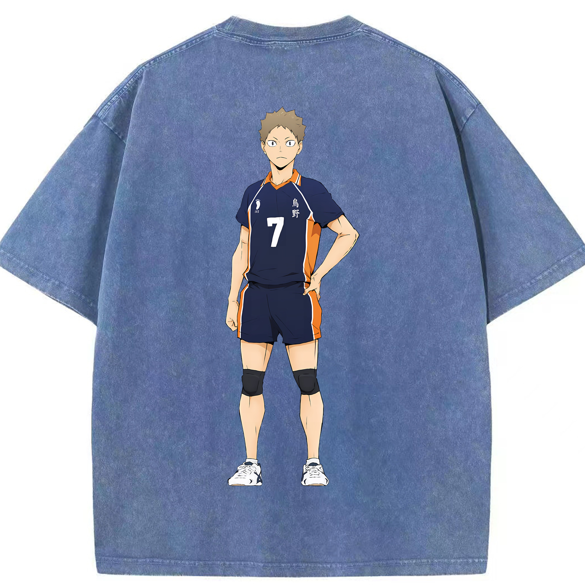 （画像用） ハイキュー!! Haikyu!! 綿100% ヴィンテージ風 半袖Tシャツ（背面プリント）