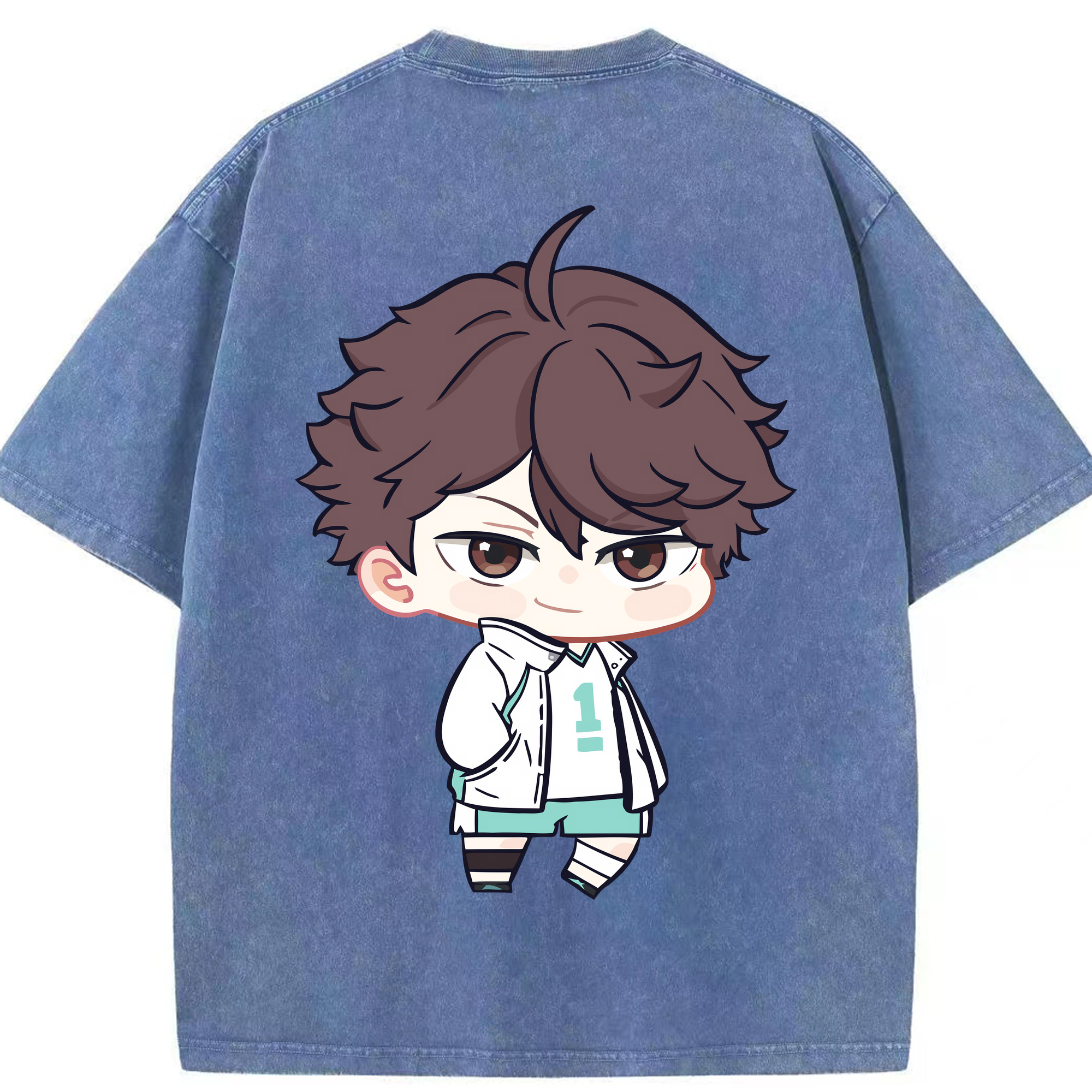 （画像用） ハイキュー!! Haikyu!! 綿100% ヴィンテージ風 半袖Tシャツ（背面プリント）