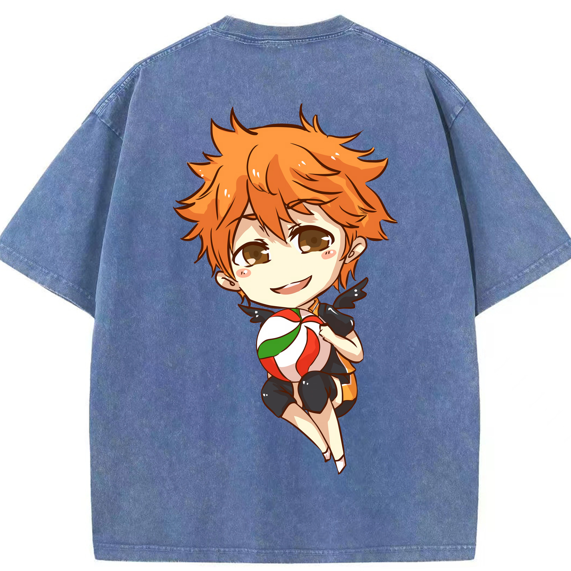 （画像用） ハイキュー!! Haikyu!! 綿100% ヴィンテージ風 半袖Tシャツ（背面プリント）