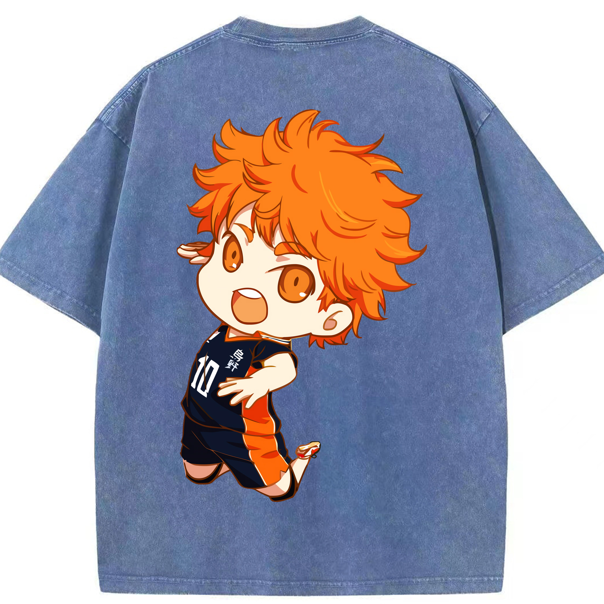 （画像用） ハイキュー!! Haikyu!! 綿100% ヴィンテージ風 半袖Tシャツ（背面プリント）