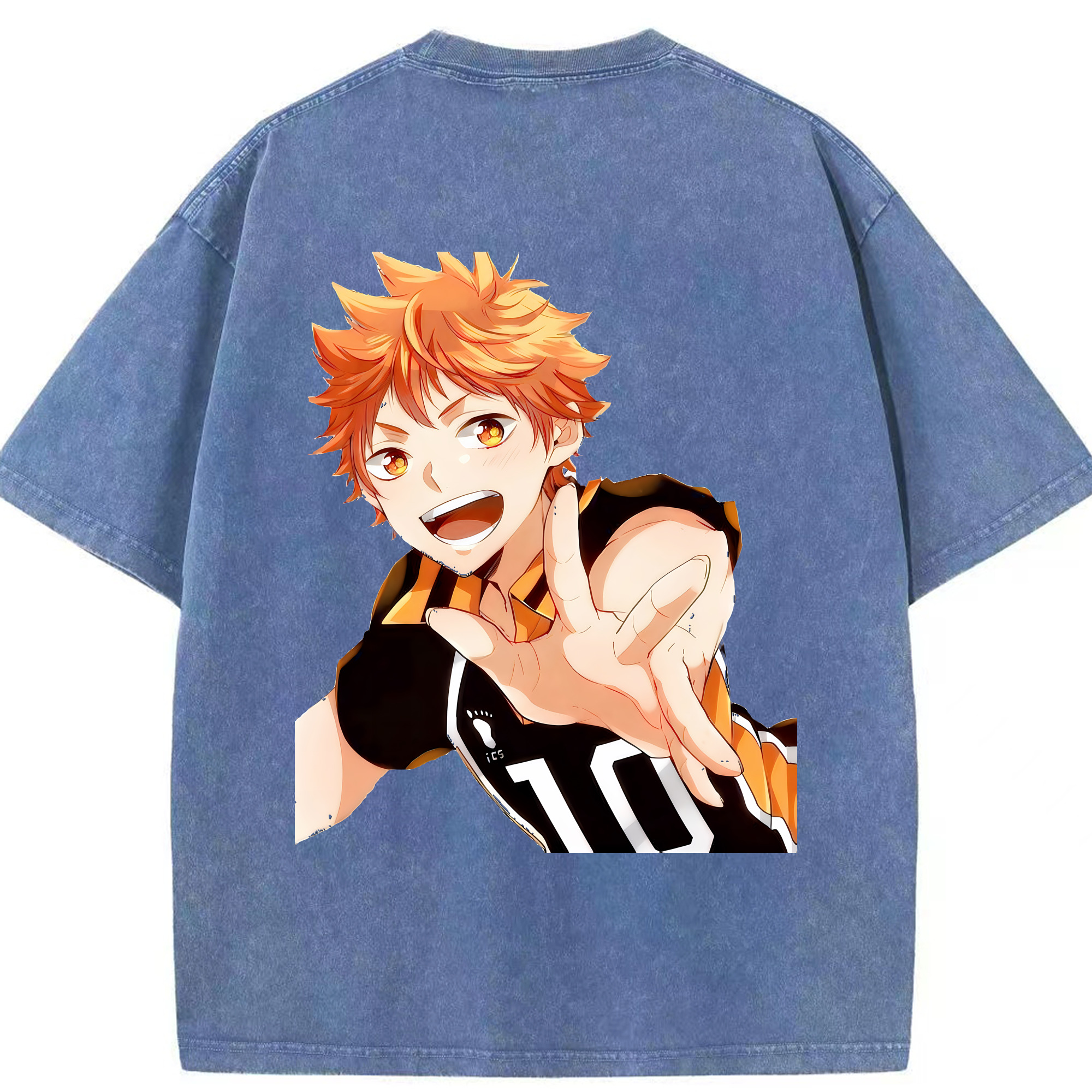 （画像用） ハイキュー!! Haikyu!! 綿100% ヴィンテージ風 半袖Tシャツ（背面プリント）