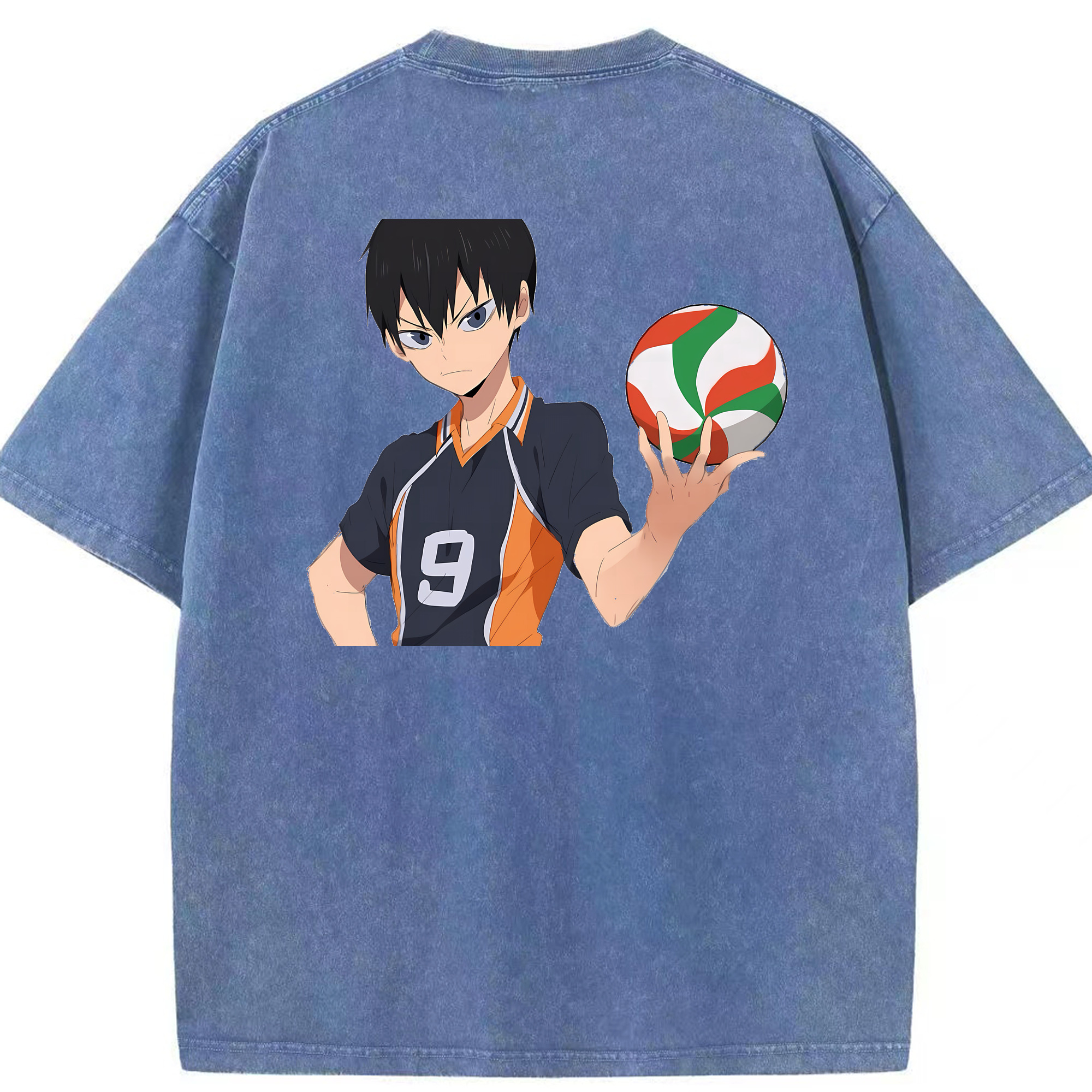 （画像用） ハイキュー!! Haikyu!! 綿100% ヴィンテージ風 半袖Tシャツ（背面プリント）