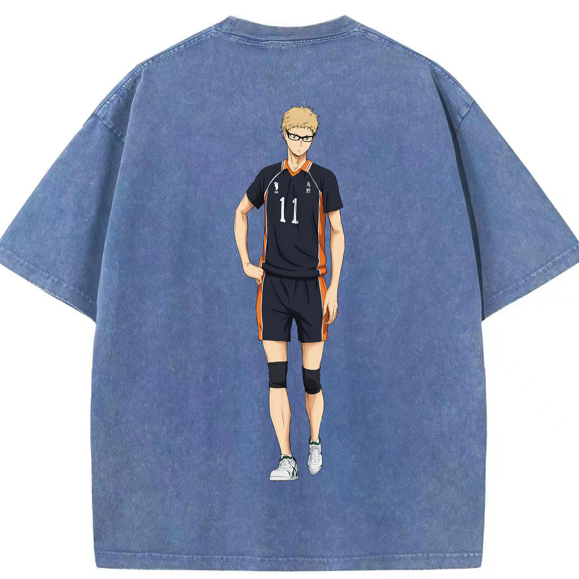 （画像用） ハイキュー!! Haikyu!! 綿100% ヴィンテージ風 半袖Tシャツ（背面プリント）