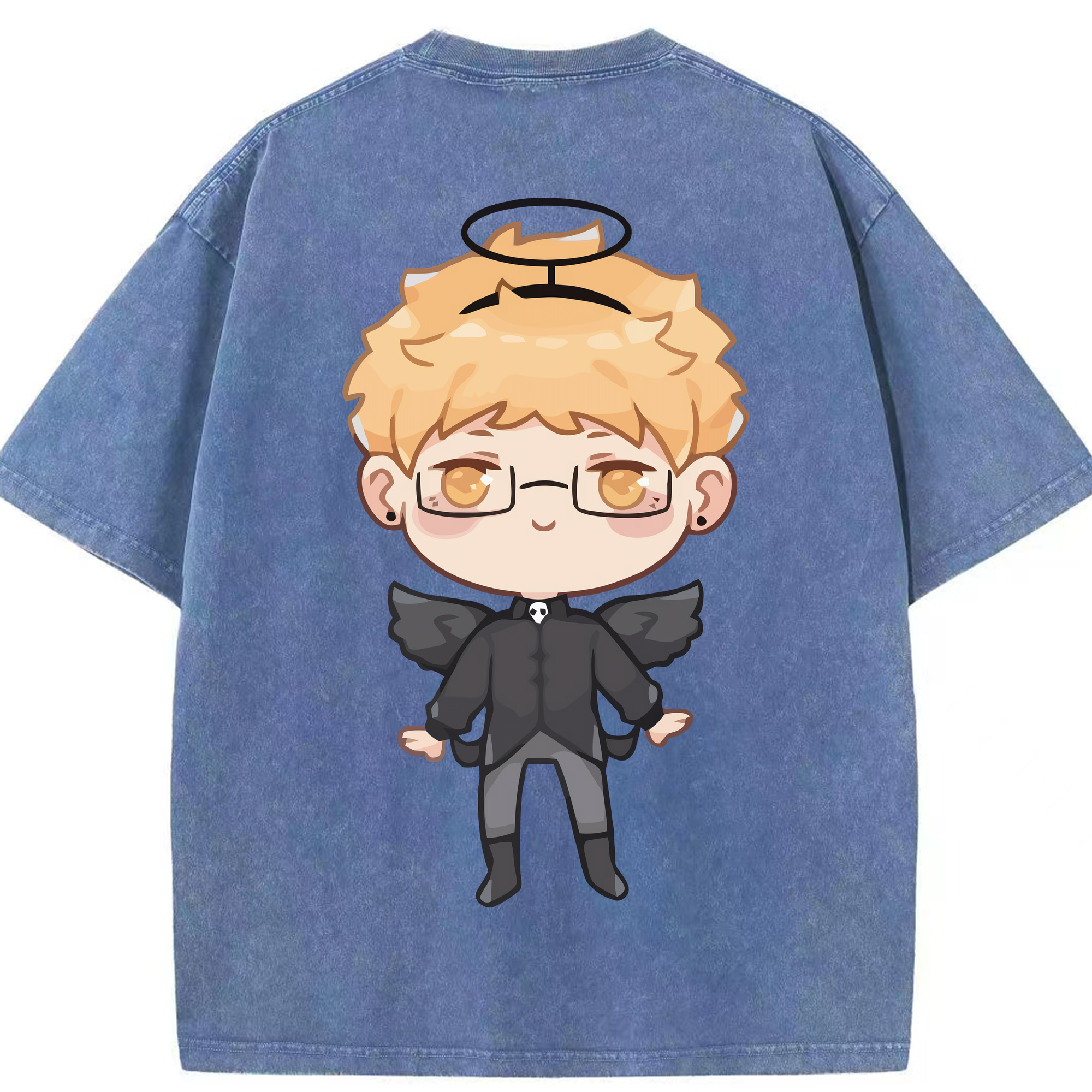 （画像用） ハイキュー!! Haikyu!! 綿100% ヴィンテージ風 半袖Tシャツ（背面プリント）