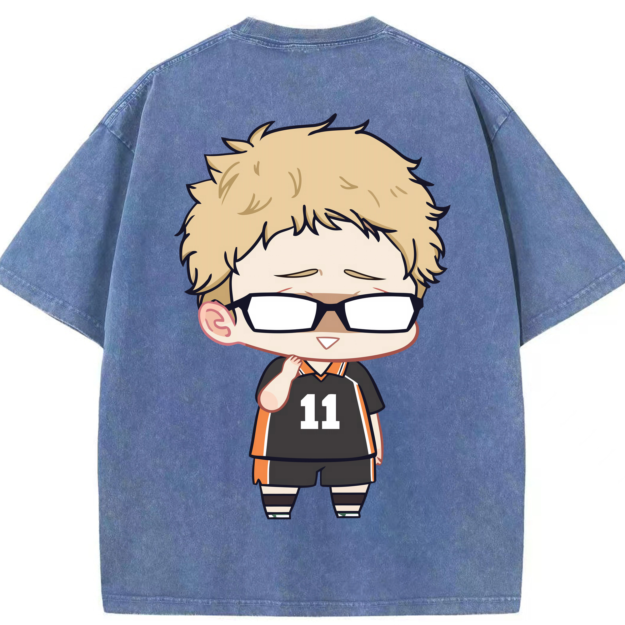 （画像用） ハイキュー!! Haikyu!! 綿100% ヴィンテージ風 半袖Tシャツ（背面プリント）