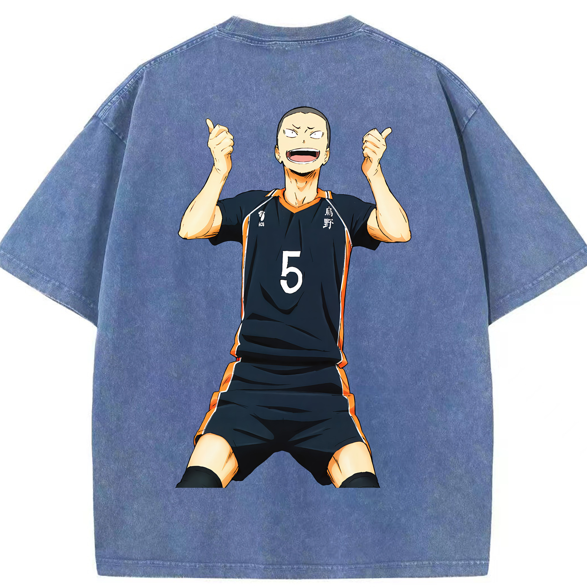 （画像用） ハイキュー!! Haikyu!! 綿100% ヴィンテージ風 半袖Tシャツ（背面プリント）