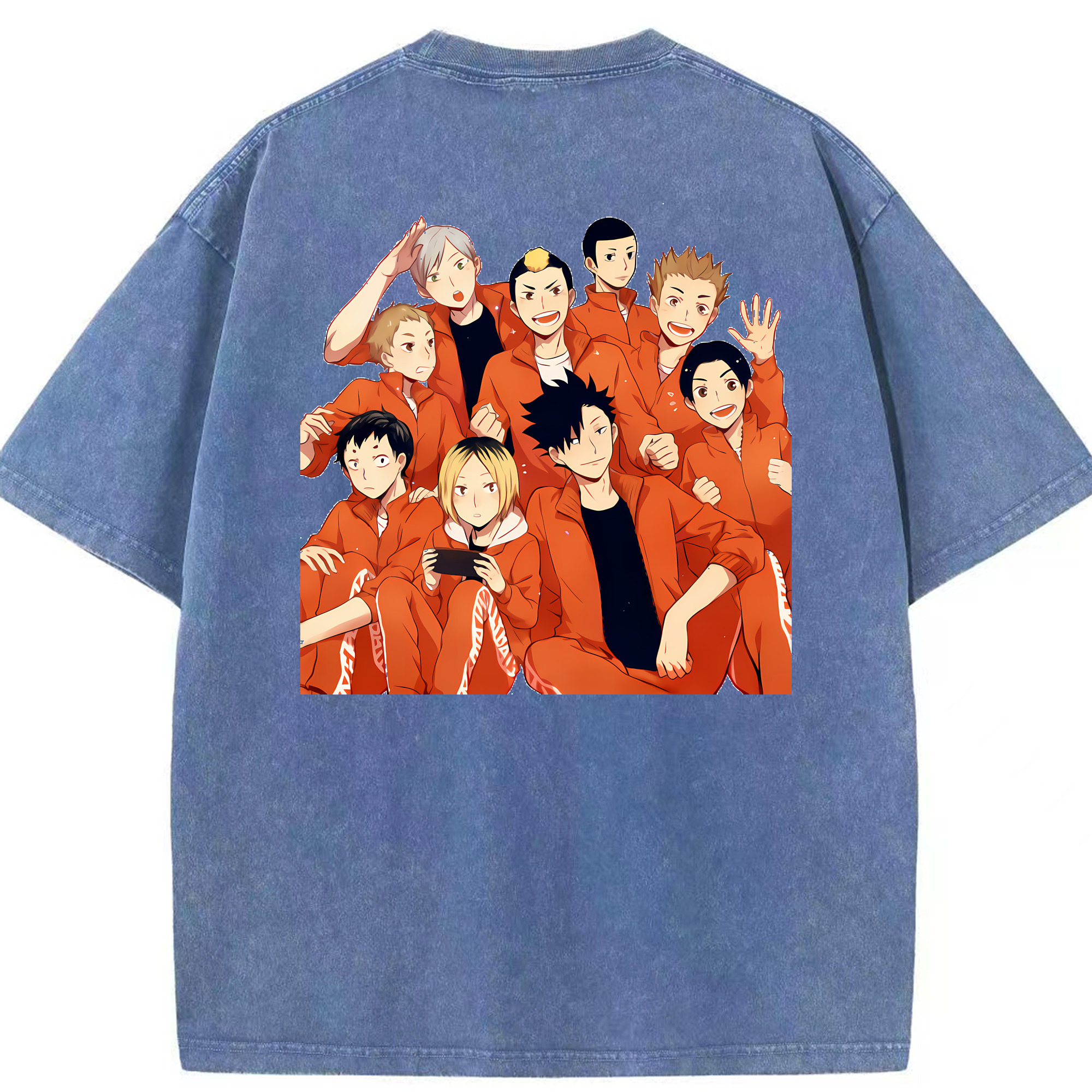 （画像用） ハイキュー!! Haikyu!! 綿100% ヴィンテージ風 半袖Tシャツ（背面プリント）