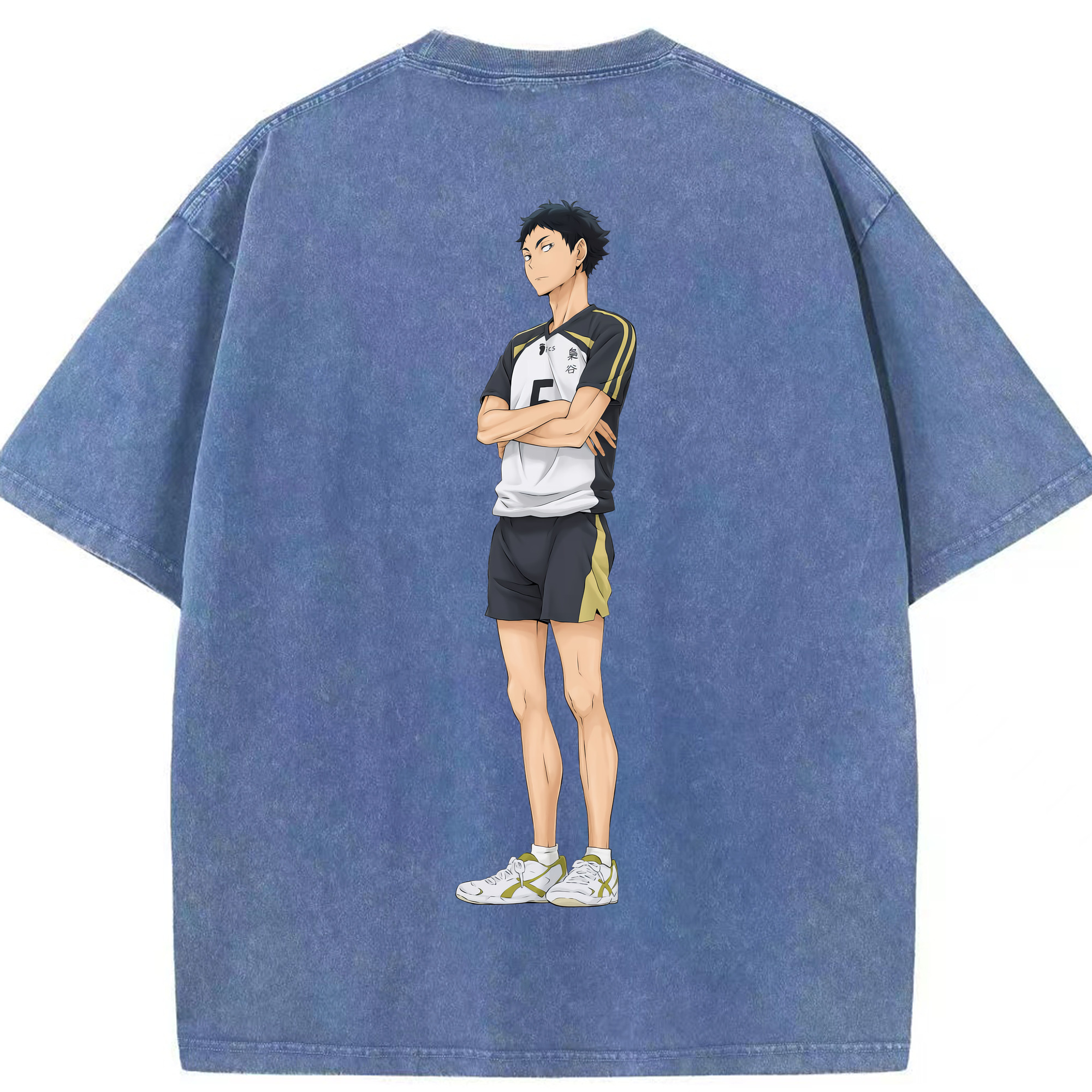 （画像用） ハイキュー!! Haikyu!! 綿100% ヴィンテージ風 半袖Tシャツ（背面プリント）