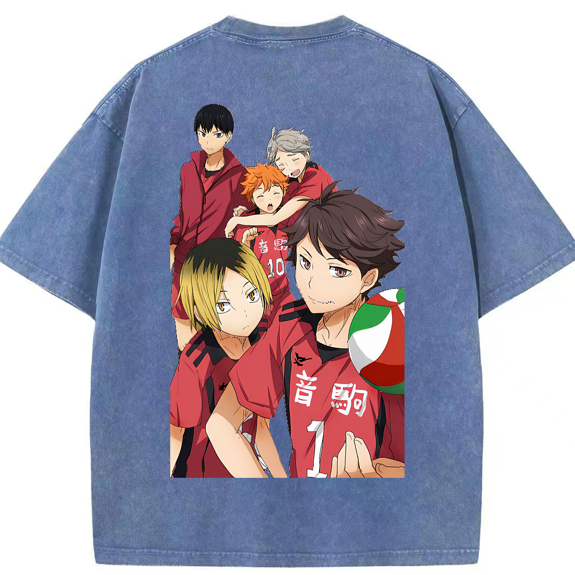（画像用） ハイキュー!! Haikyu!! 綿100% ヴィンテージ風 半袖Tシャツ（背面プリント）
