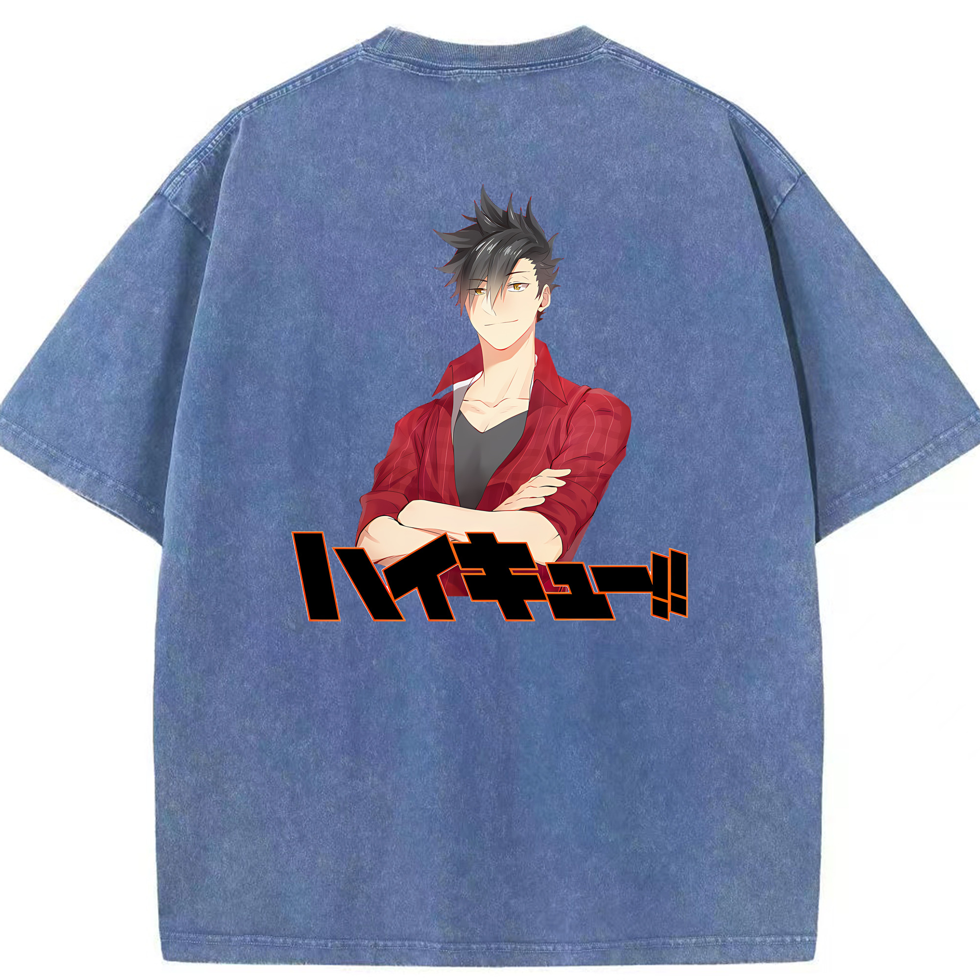 （画像用） ハイキュー!! Haikyu!! 綿100% ヴィンテージ風 半袖Tシャツ（背面プリント）