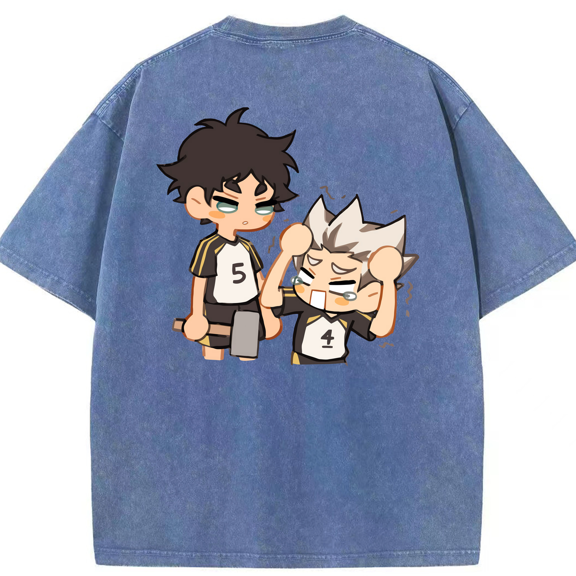 （画像用） ハイキュー!! Haikyu!! 綿100% ヴィンテージ風 半袖Tシャツ（背面プリント）